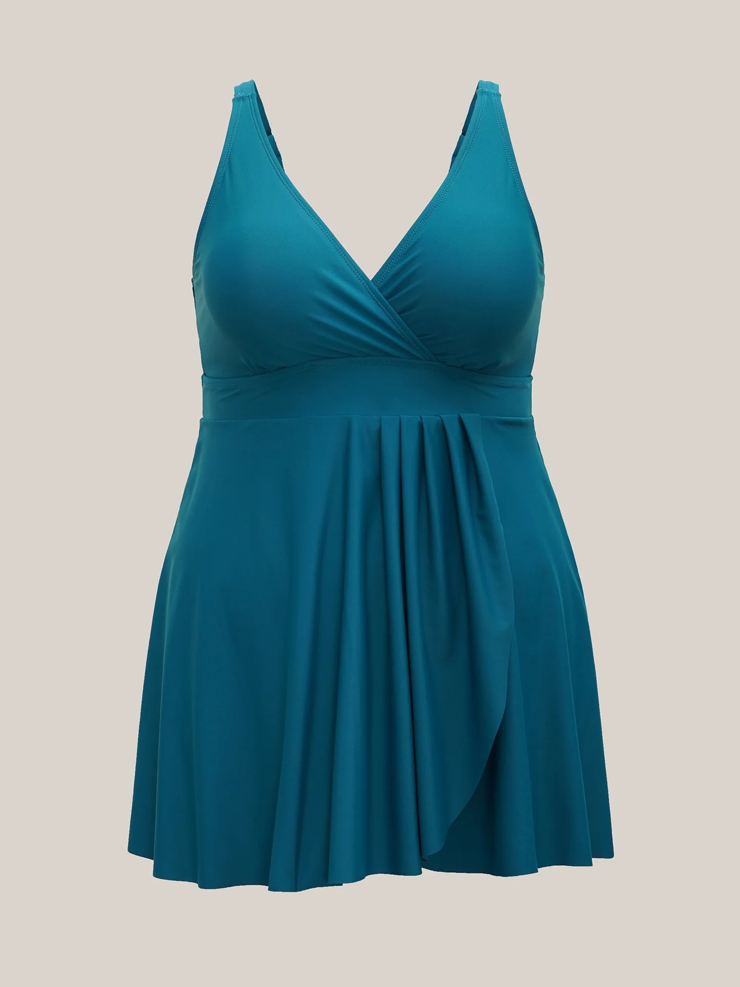 Curvy Hem Fit Flare Swim Dress - Image 6