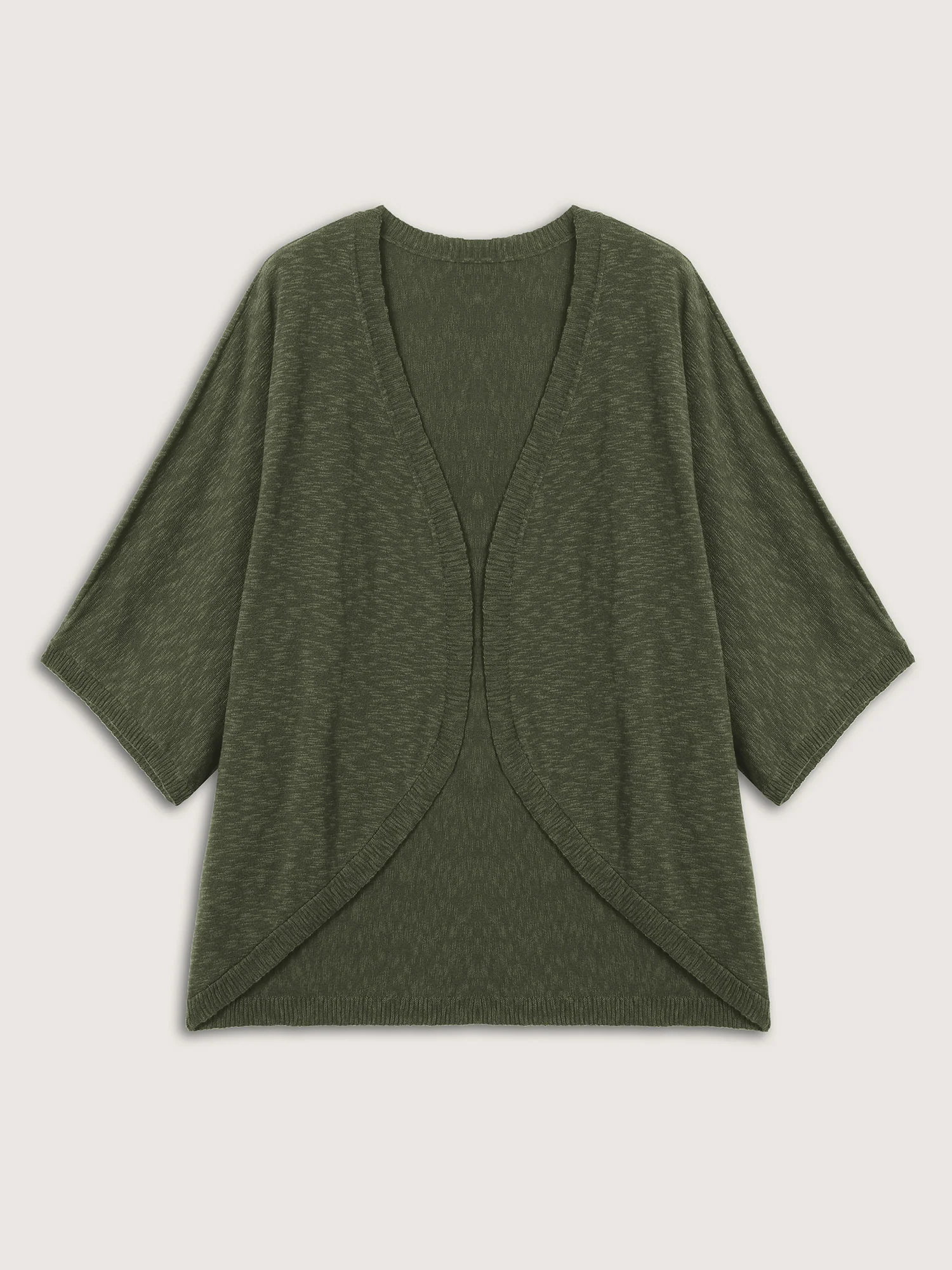 Curvy Hem Solid Open-Front Lightweight Cardigan - Image 7
