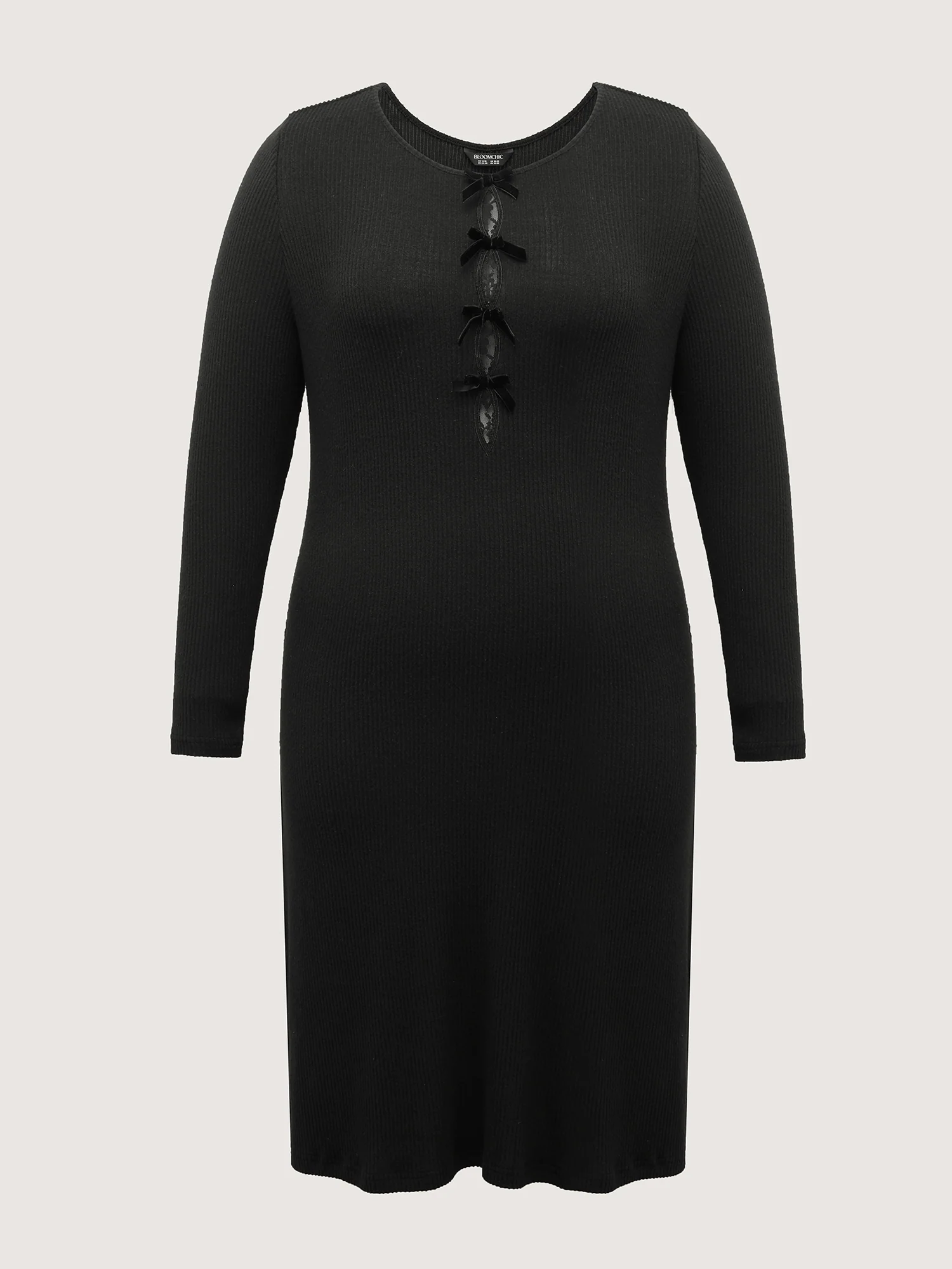Cut-Out Bowknot Fitted Midi Dress - Image 6