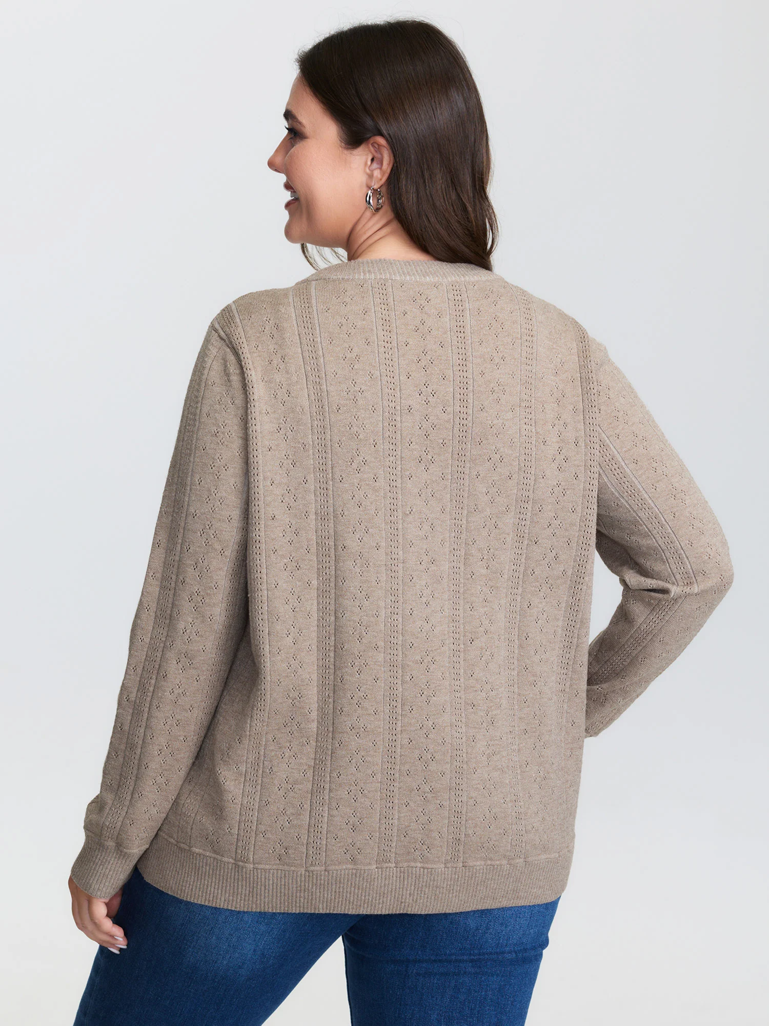 Cut-Out Button Front Knit Cardigan - Image 4