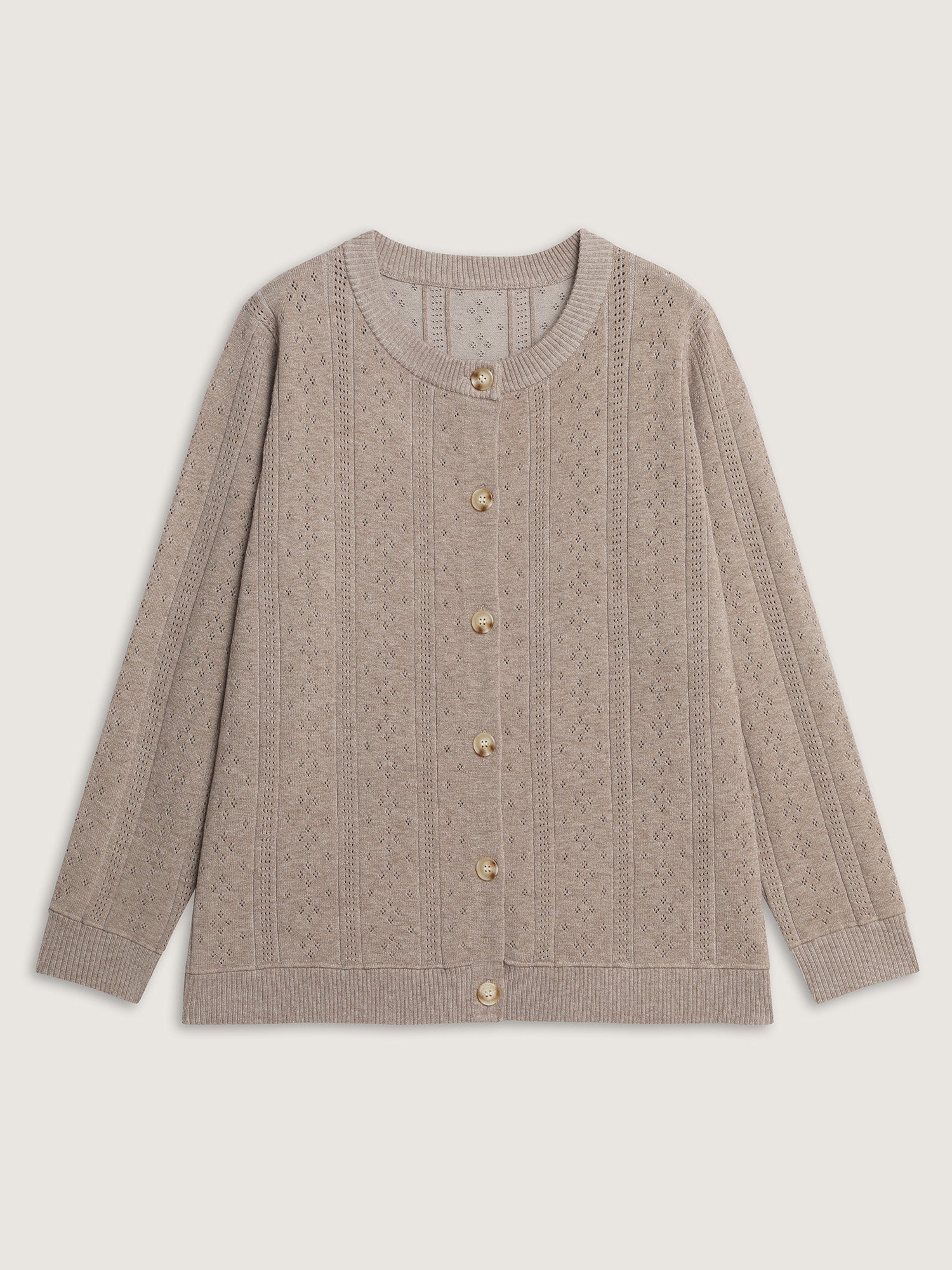 Cut-Out Button Front Knit Cardigan - Image 8