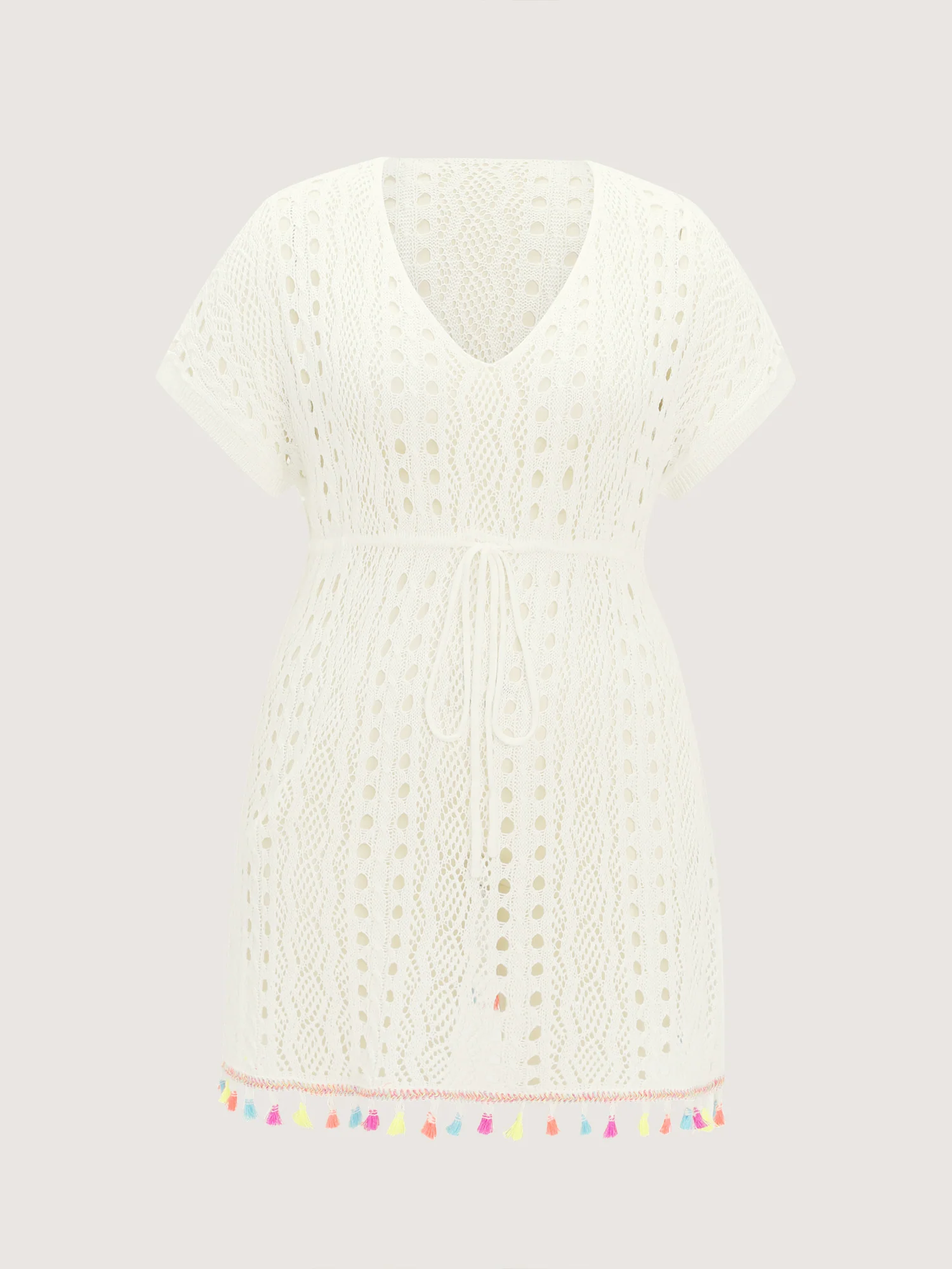 Cut-Out Colorful Tassels Swim Cover-Up - Image 7