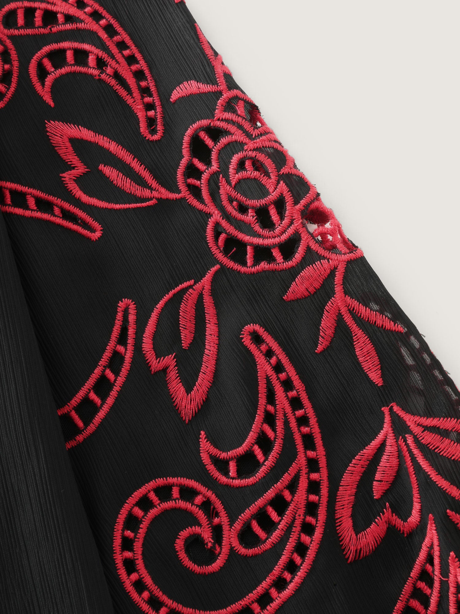 Cut-Out Embroidered Sleeve Blouse - Image 5