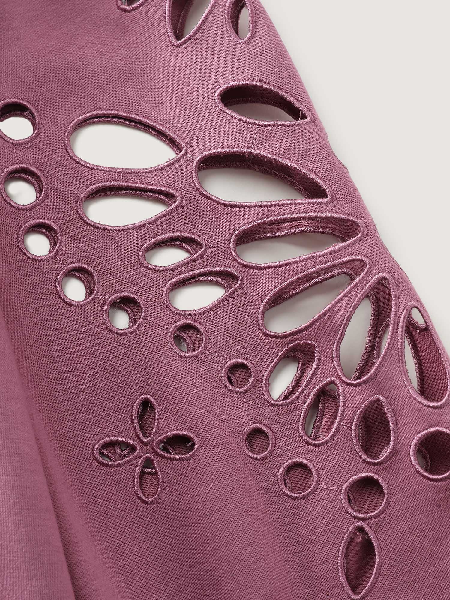 Cut-Out Embroidered Sleeve Rayon Sweatshirt - Image 7