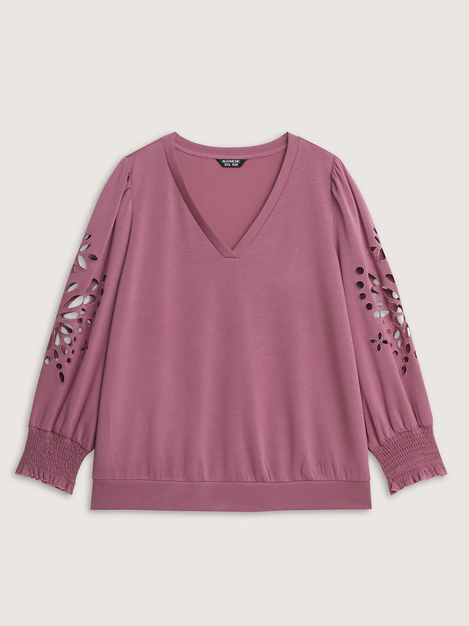 Cut-Out Embroidered Sleeve Rayon Sweatshirt - Image 8