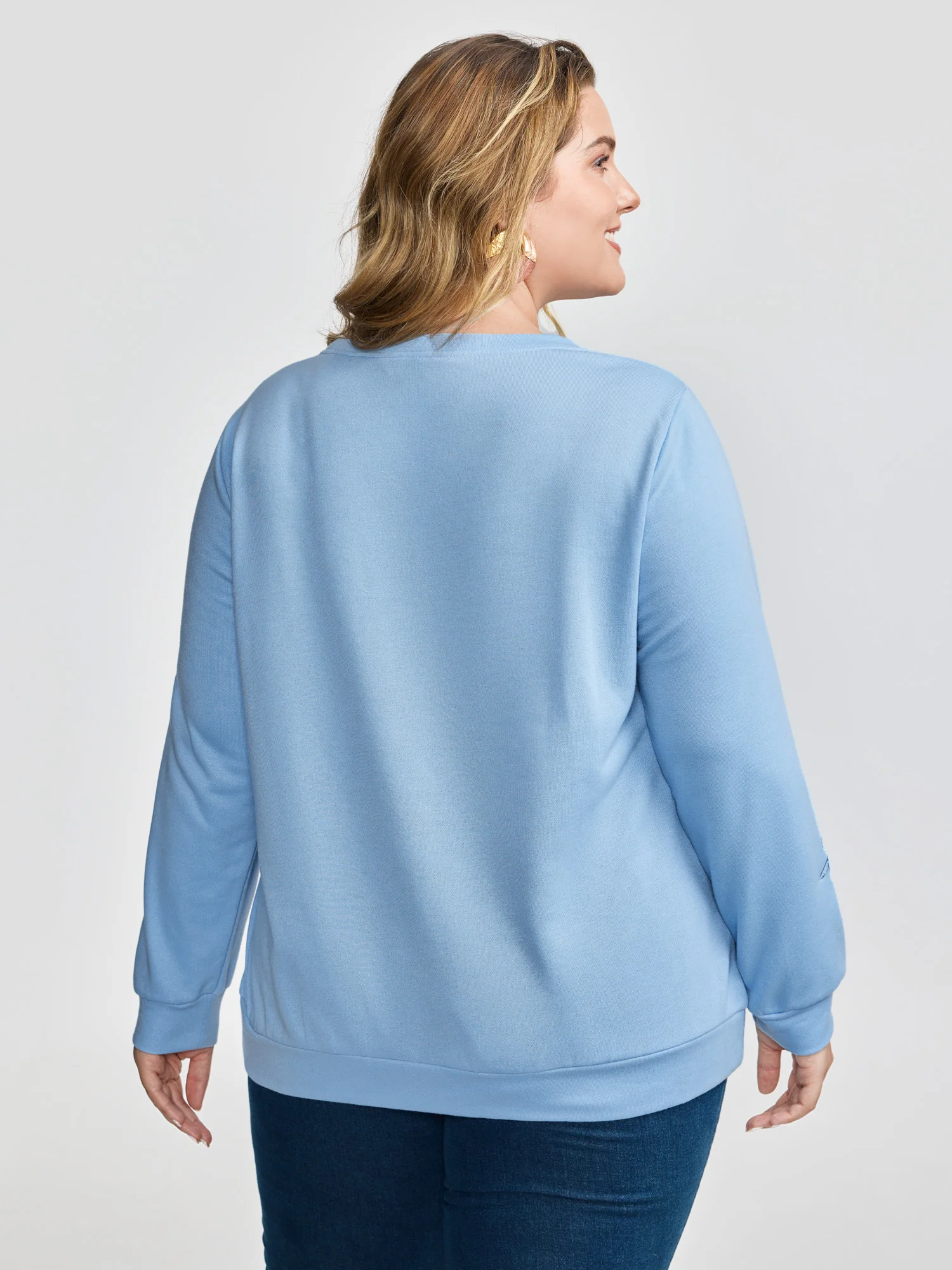 Cut-Out Embroidery Relaxed-Fit Sweatshirt - Image 4