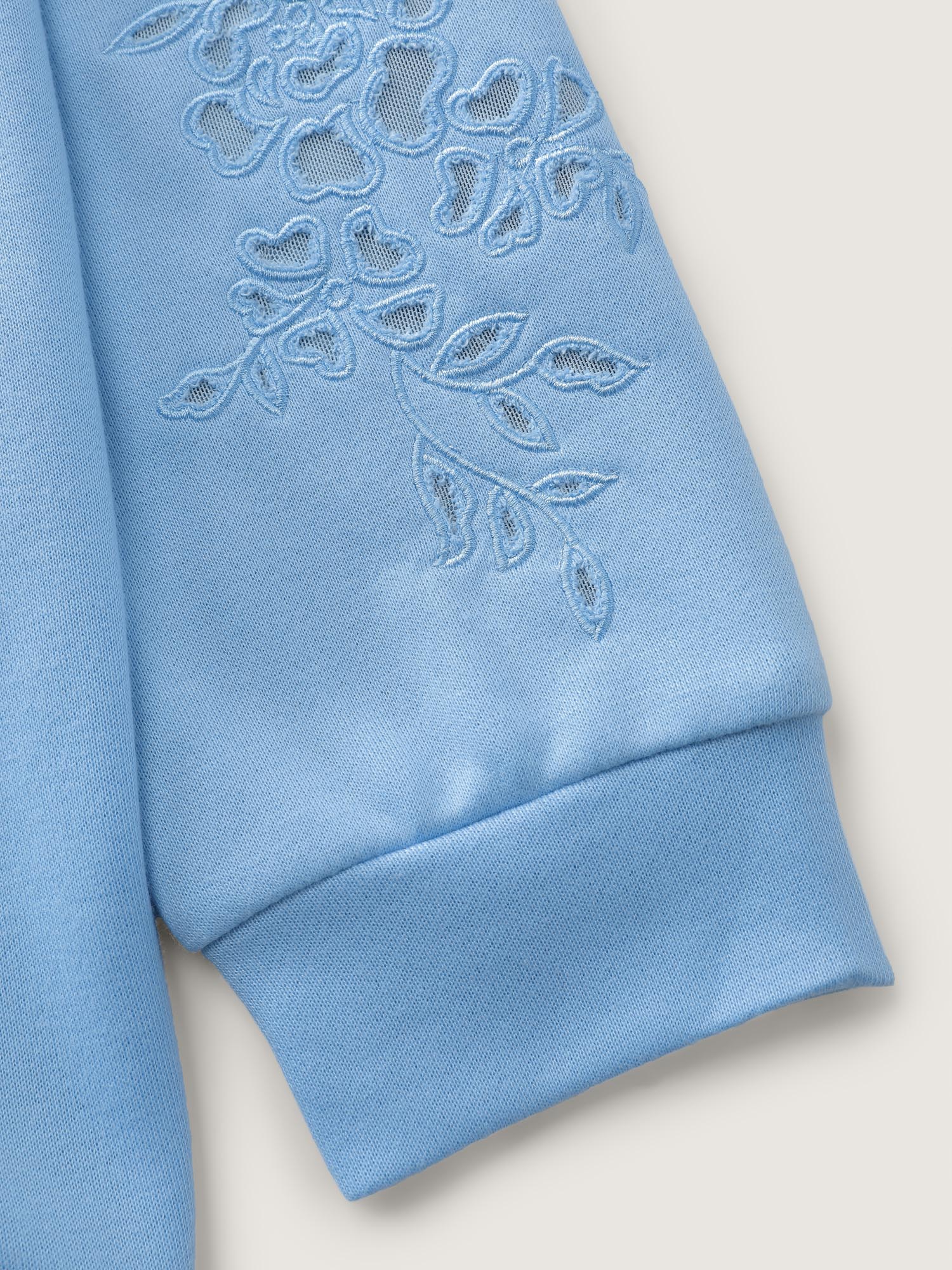 Cut-Out Embroidery Relaxed-Fit Sweatshirt - Image 6