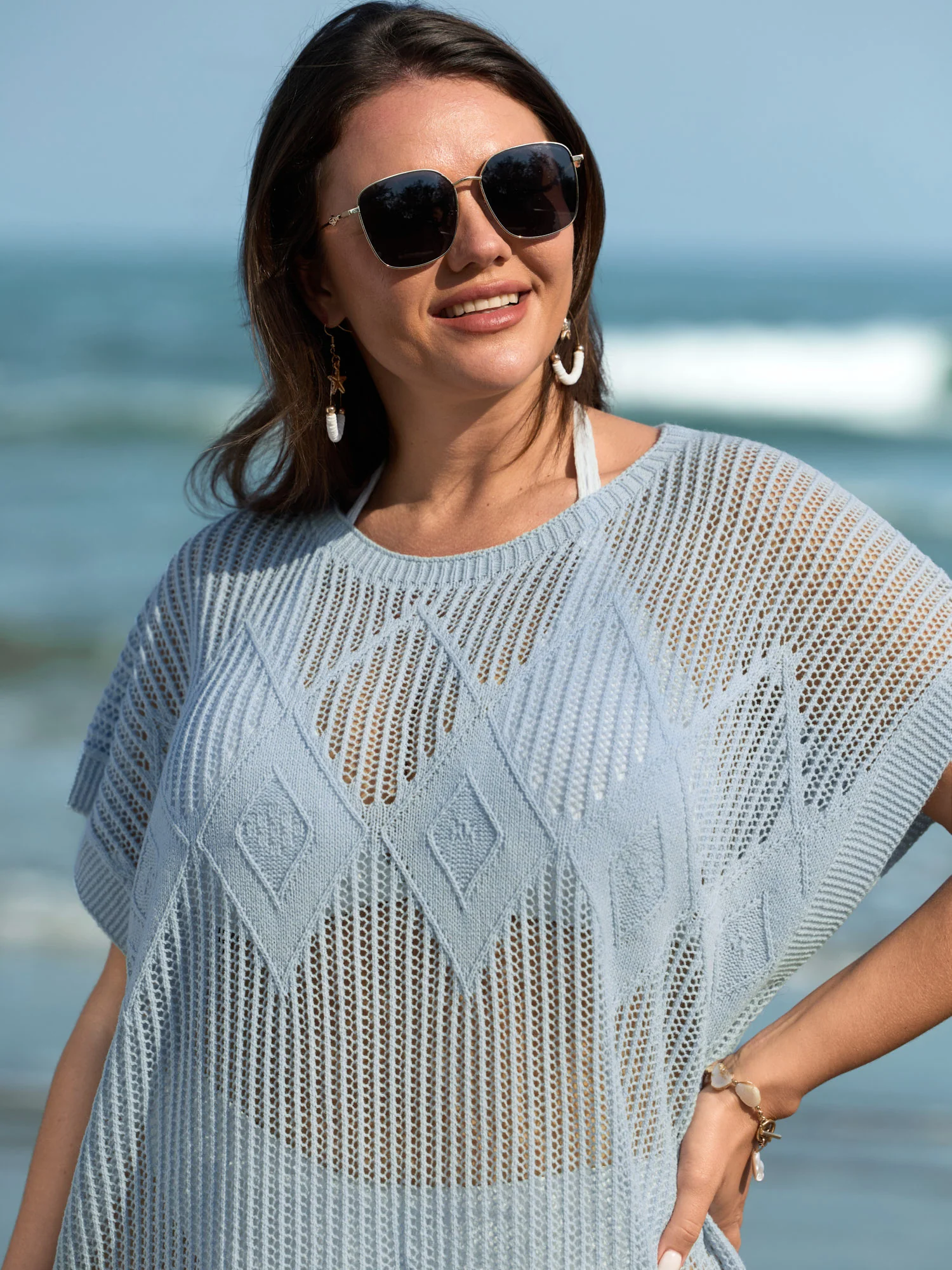 Cut-Out Fringe Hem Swim Cover-Up - Image 2