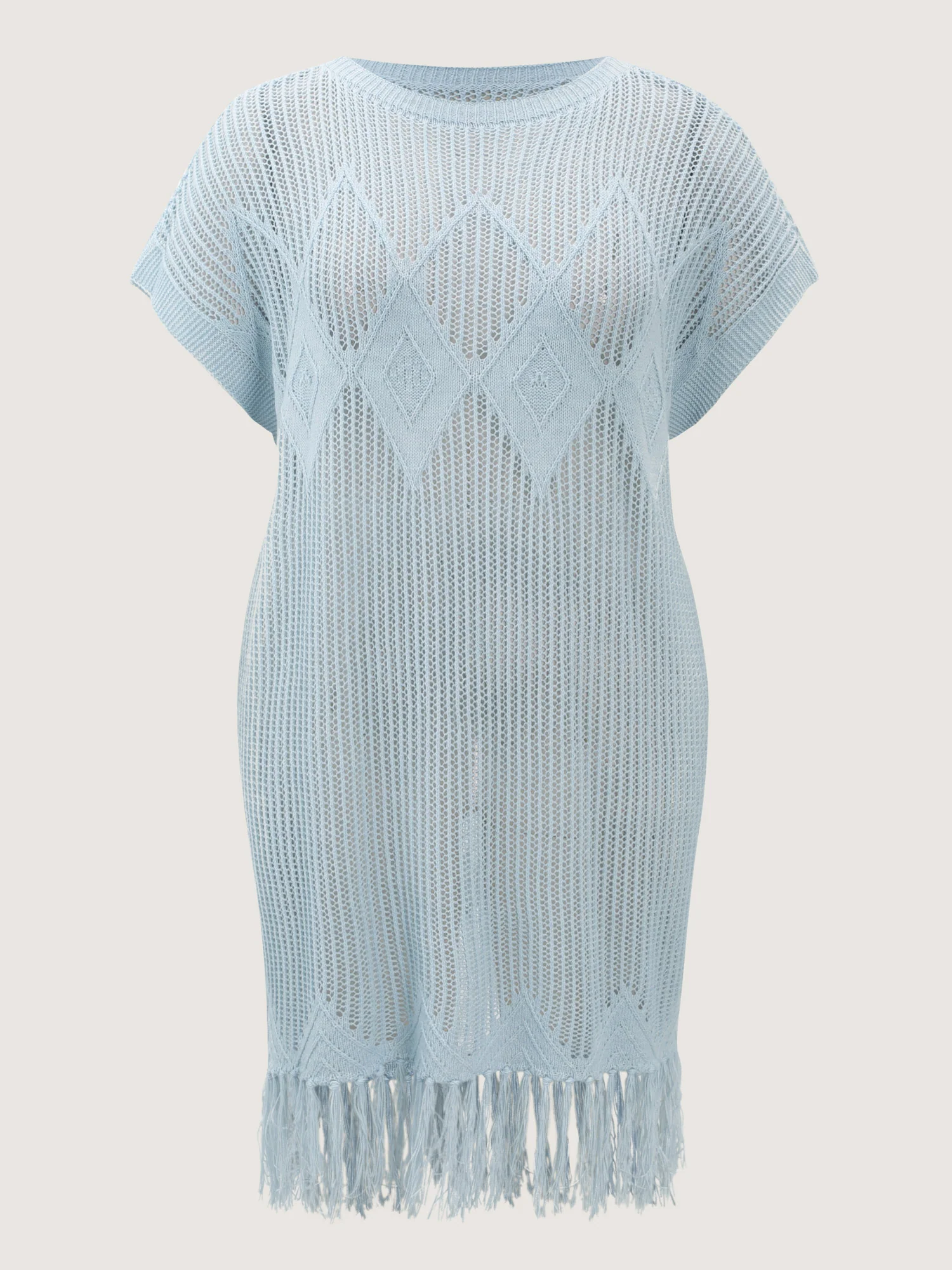 Cut-Out Fringe Hem Swim Cover-Up - Image 7