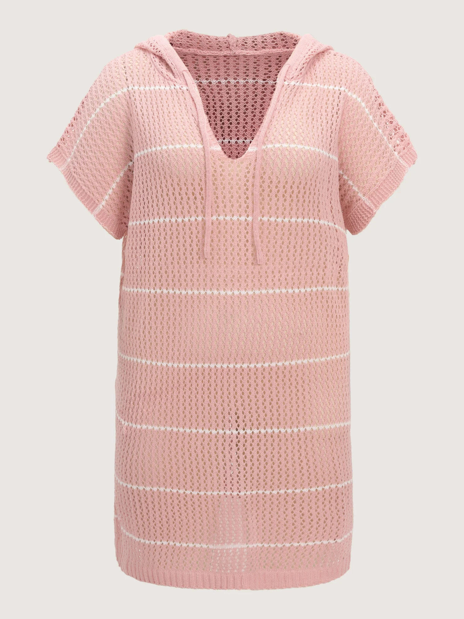 Cut-Out Hooded Drawstring Swim Cover-Up - Image 8