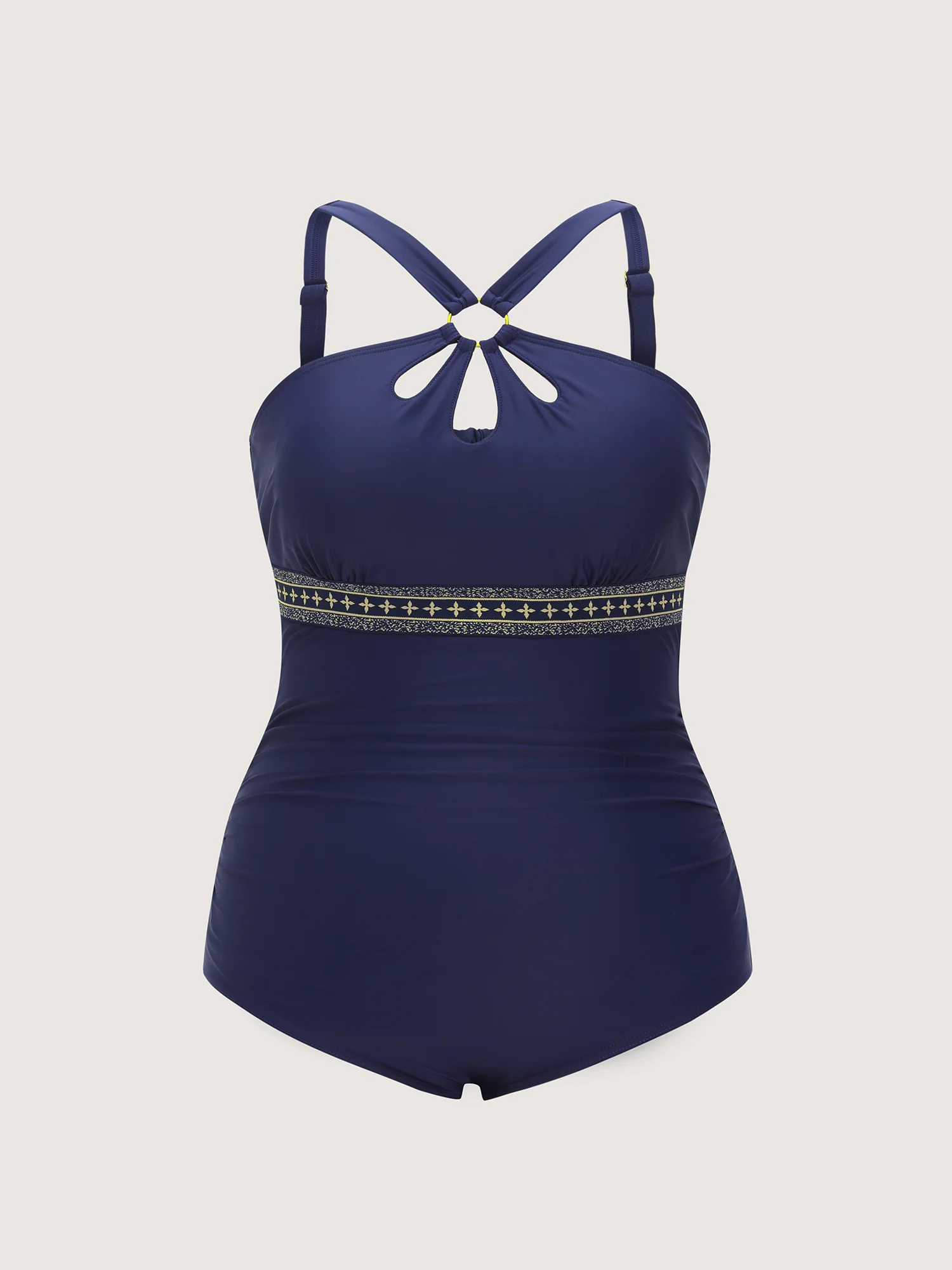 Cut-Out Neckline Contrast One-Piece Swim - Image 8