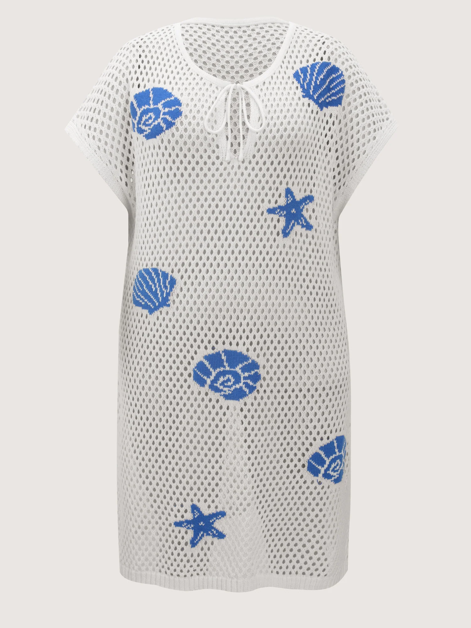 Cut-Out Ocean Semi-Jacquard Swim Cover-Up - Image 8