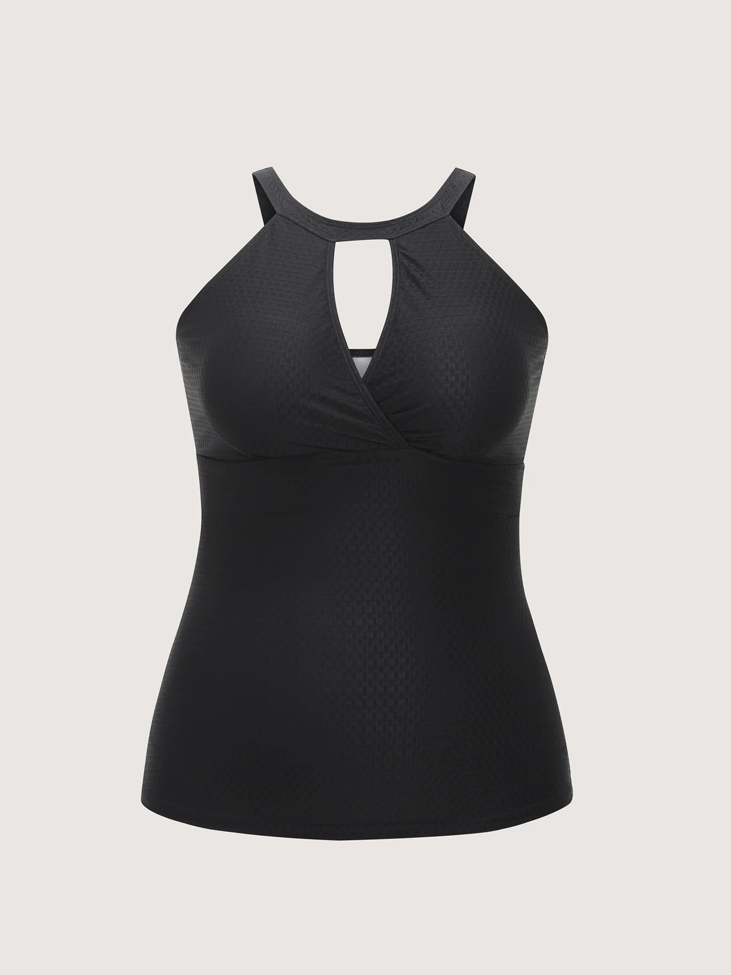 Cut Out Ruched Textured Swim Top - Image 7