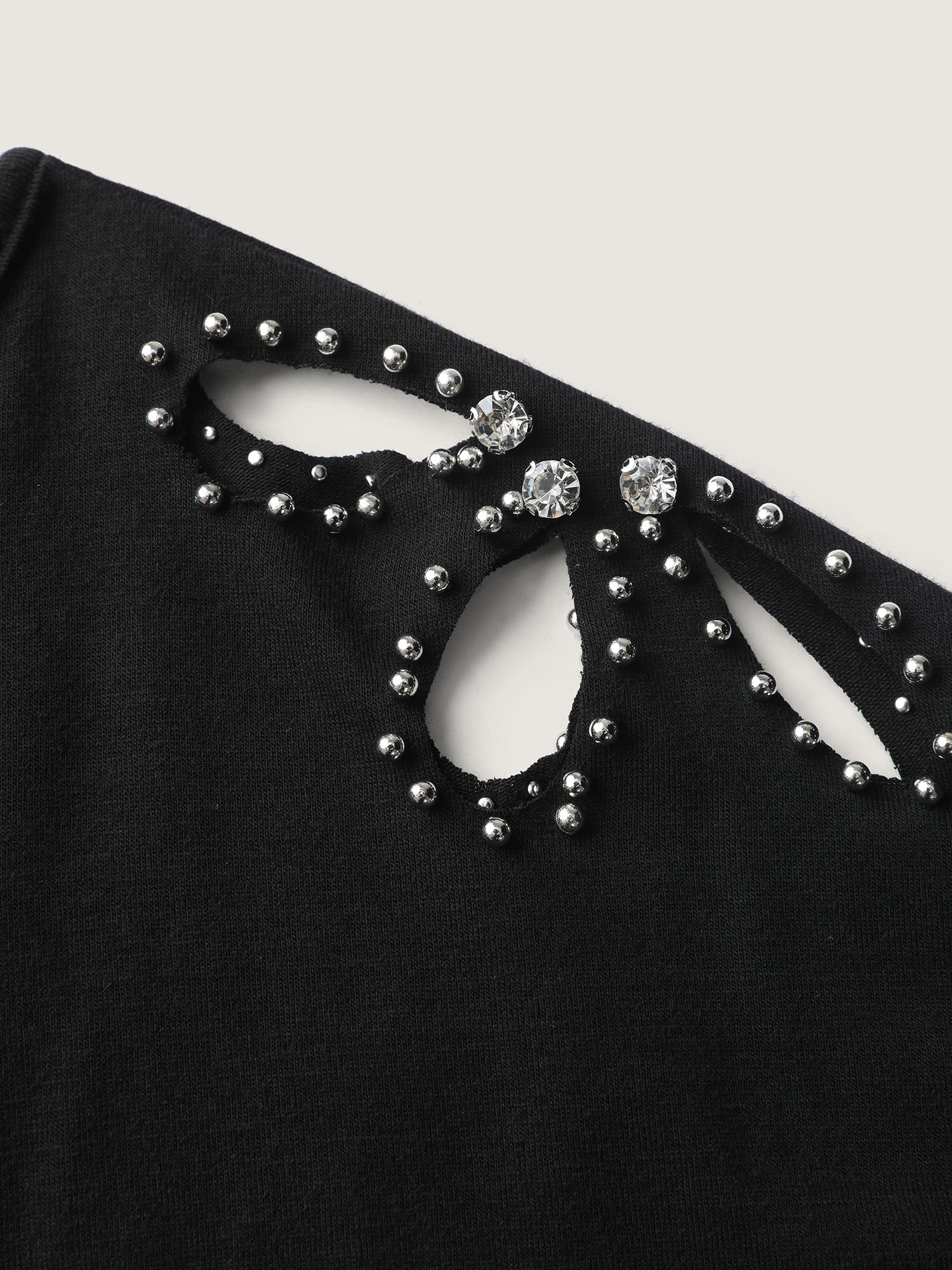 Cut-Out Shoulder Beads T-Shirt - Image 5