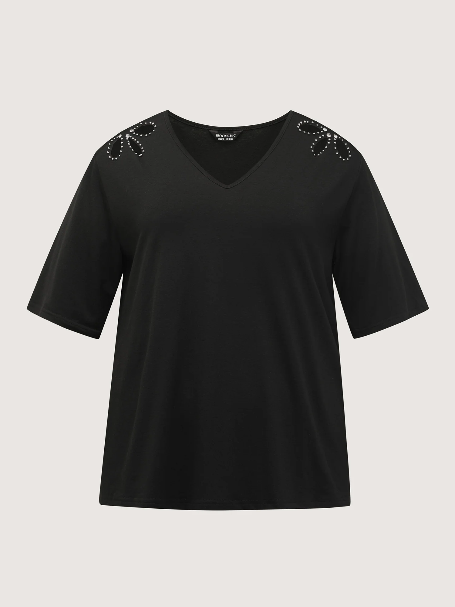Cut-Out Shoulder Beads T-Shirt - Image 6