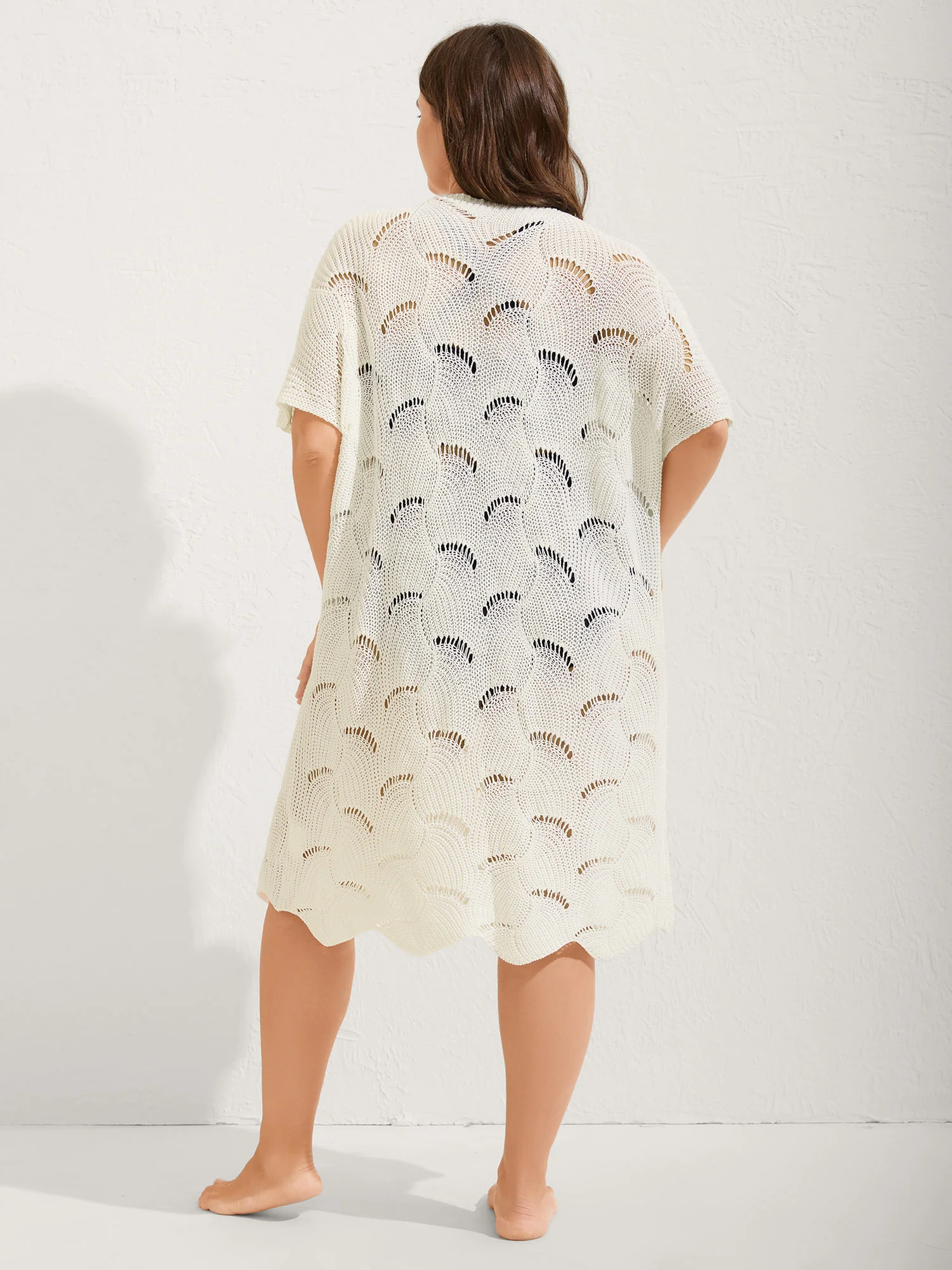 Cut-Out Solid V-Neck Swim Cover Up - Image 12