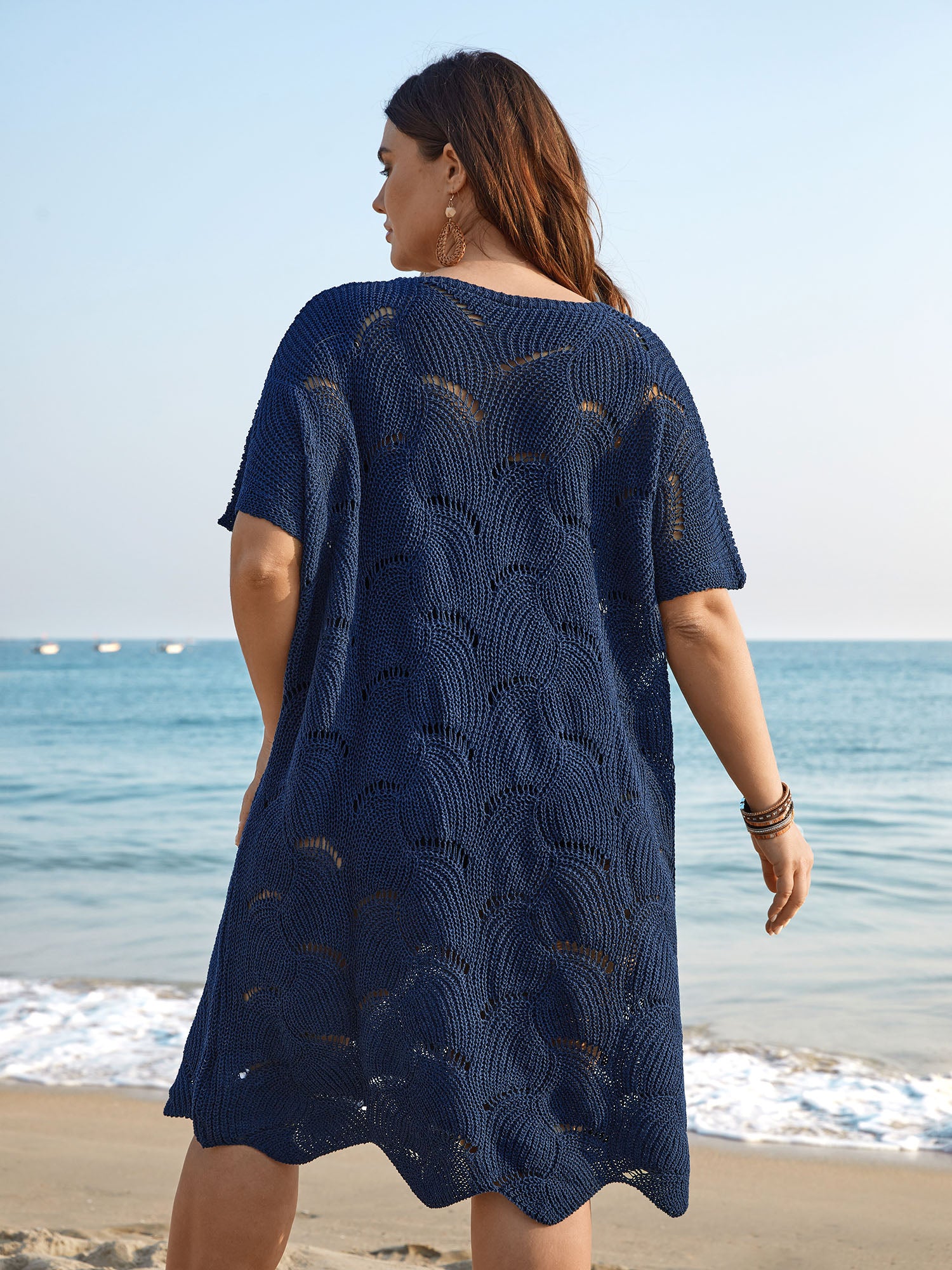 Cut-Out Solid V-Neck Swim Cover Up - Image 16