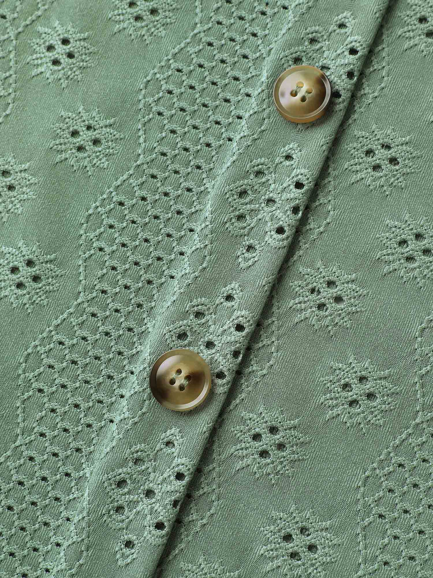 Cut-Out Textured Button Detail Tank Top - Image 5