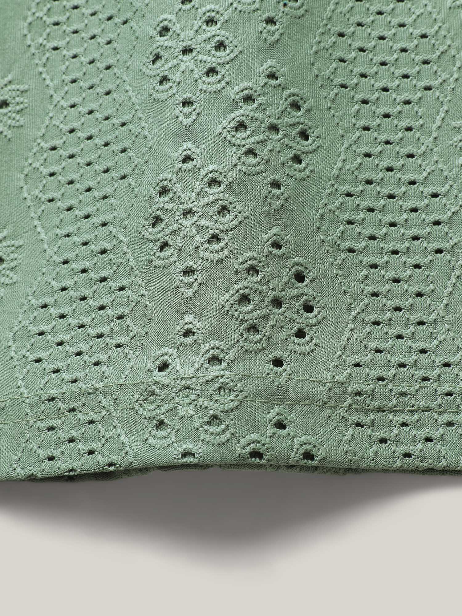 Cut-Out Textured Button Detail Tank Top - Image 6