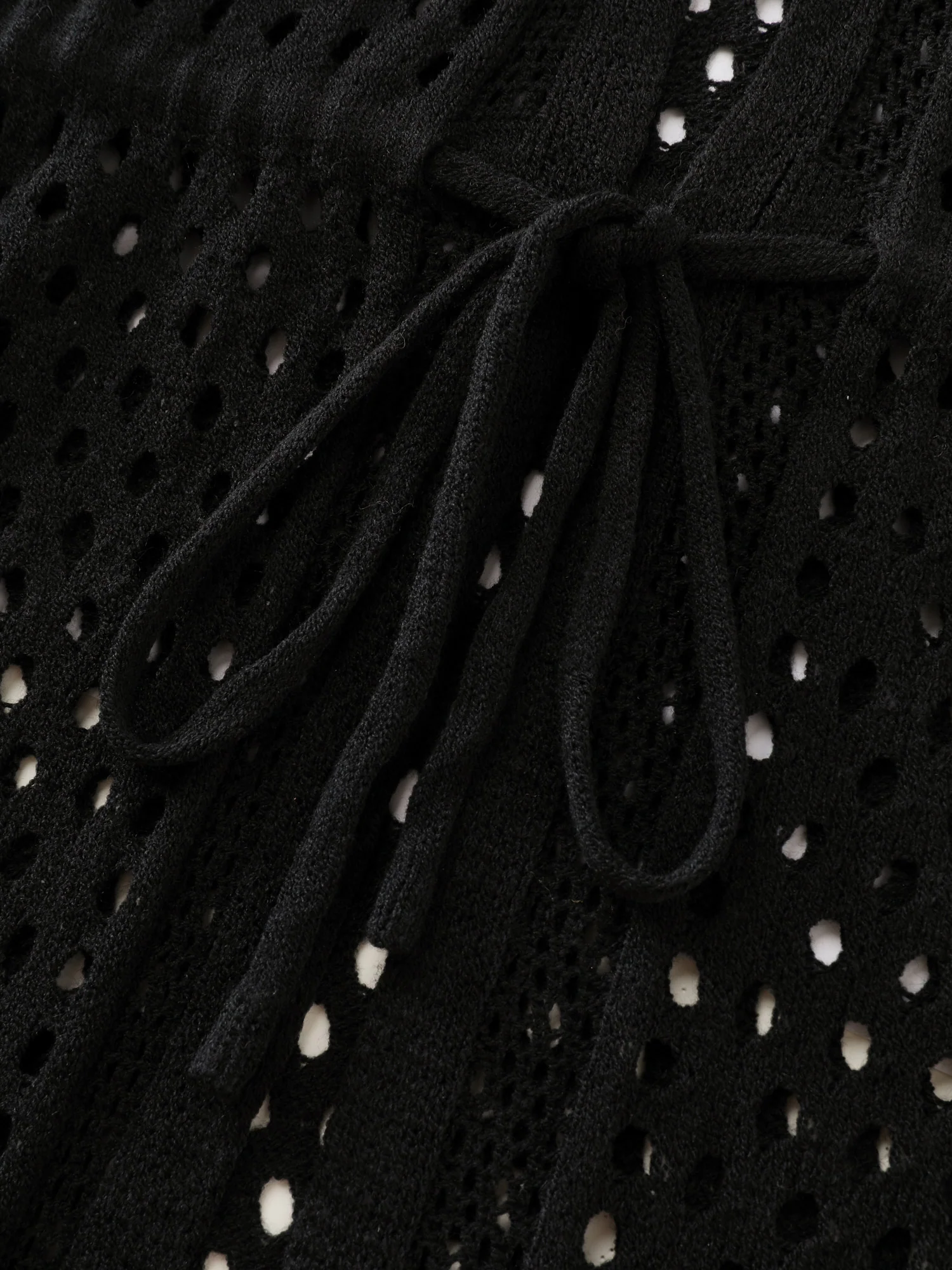 Cut-Out Textured Drawstring Straps Swim Cover-Up - Image 5