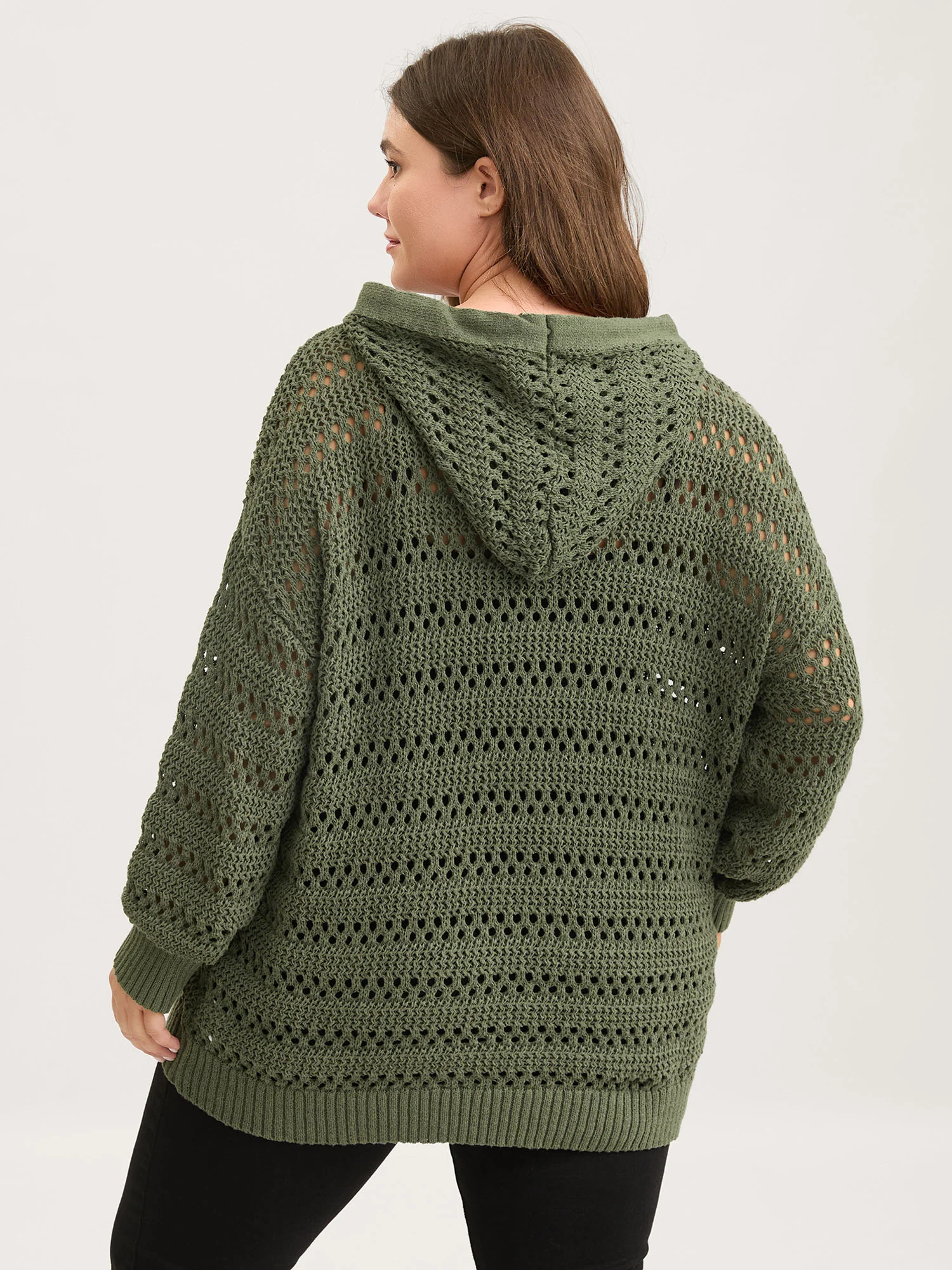 Cut-Out Textured Drop Shoulder Pullover - Image 4