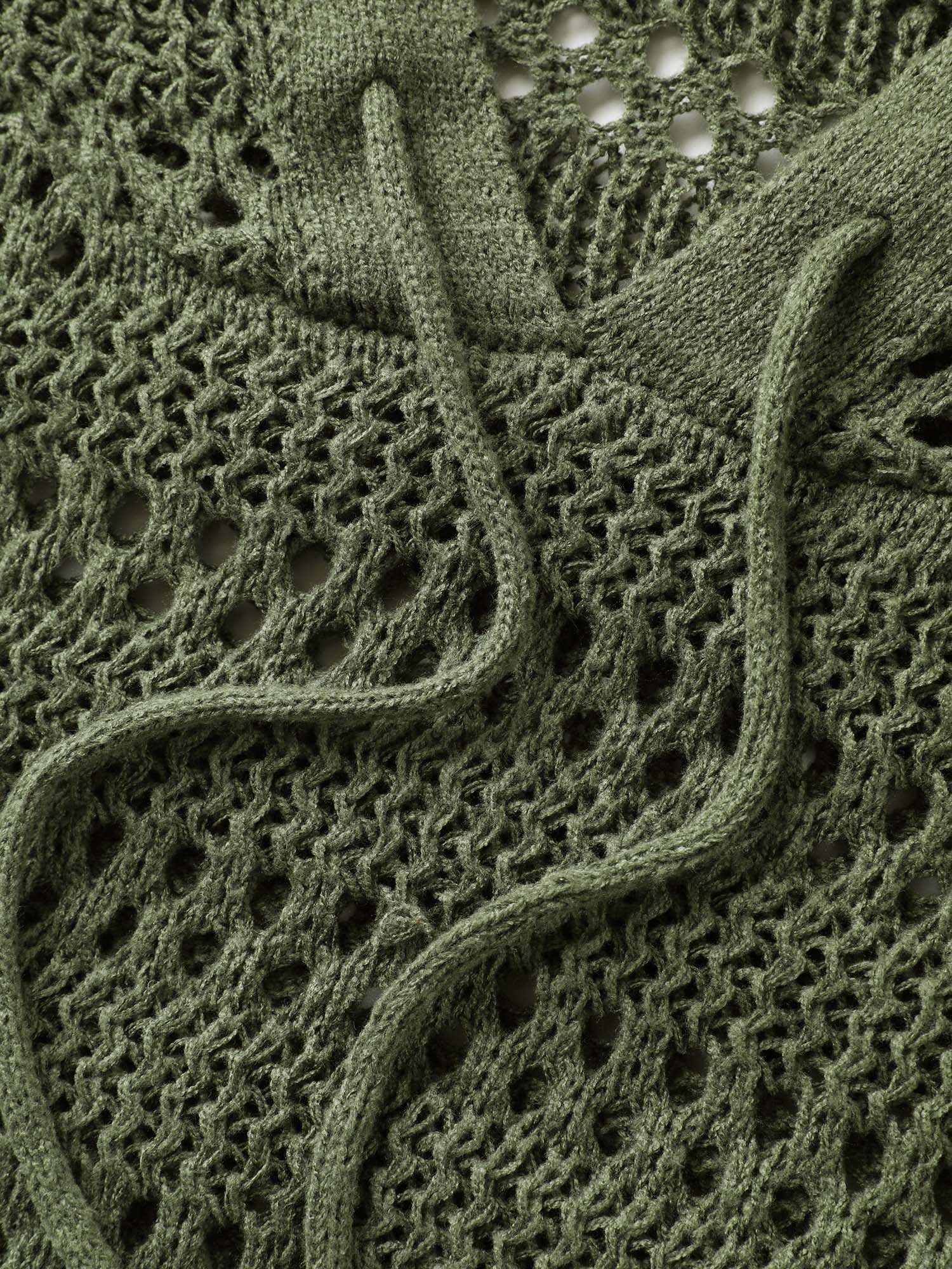 Cut-Out Textured Drop Shoulder Pullover - Image 5