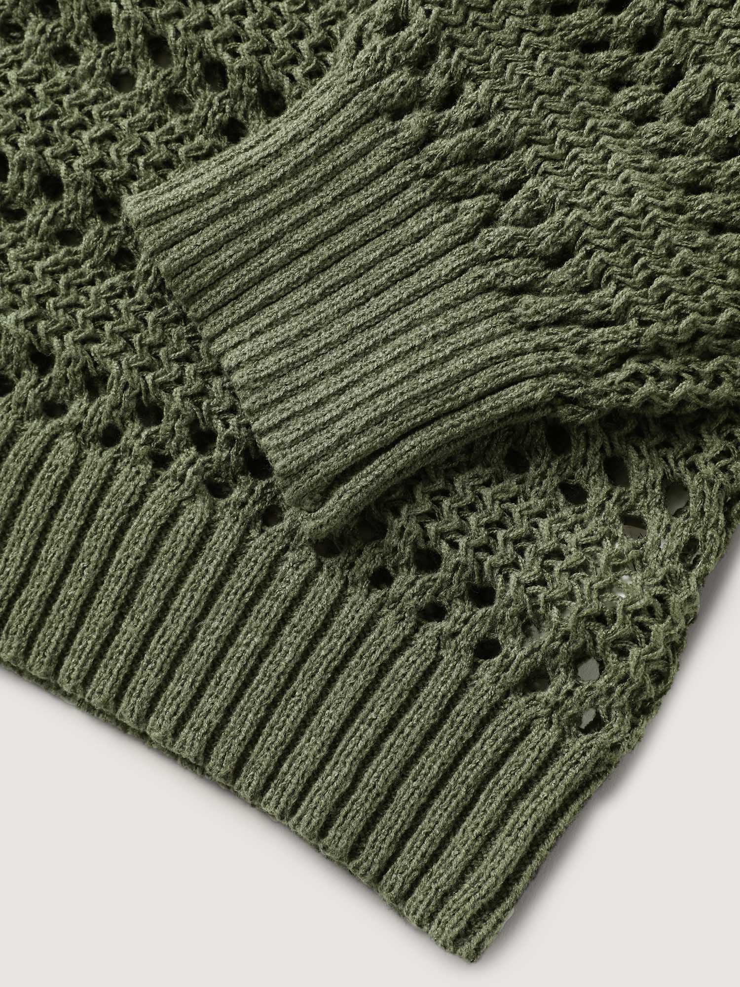 Cut-Out Textured Drop Shoulder Pullover - Image 6