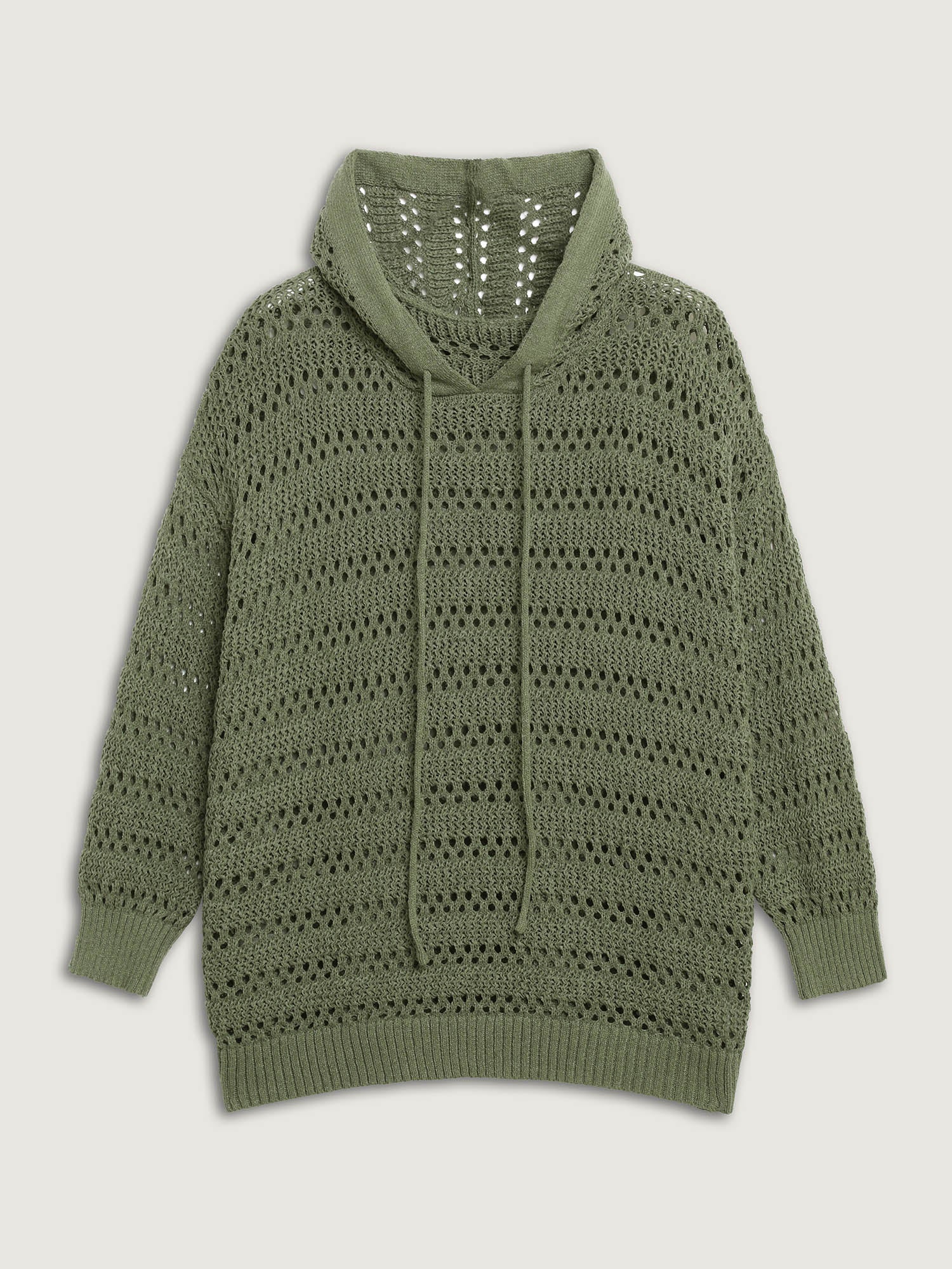 Cut-Out Textured Drop Shoulder Pullover - Image 7