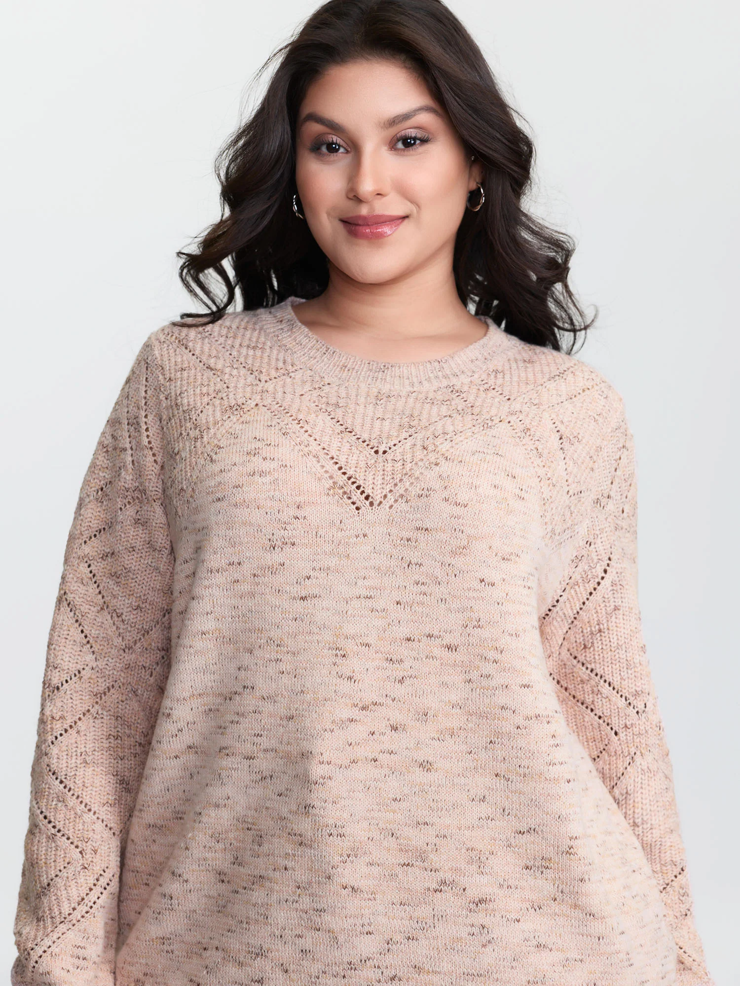 Cut-Out Textured Ribbed Hem Pullover - Image 4