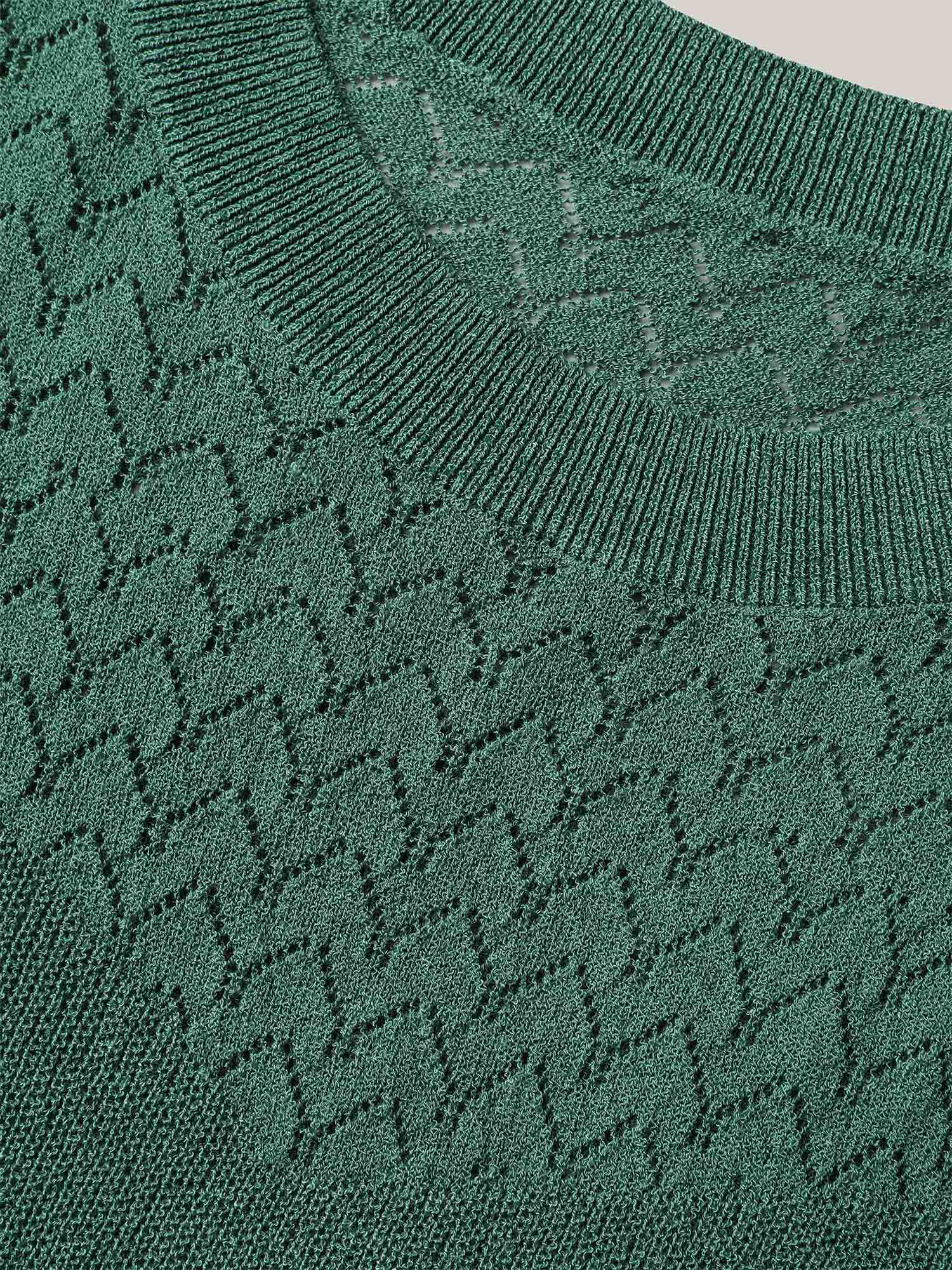 Cut-Out Textured Ribbed Hem Pullover - Image 6