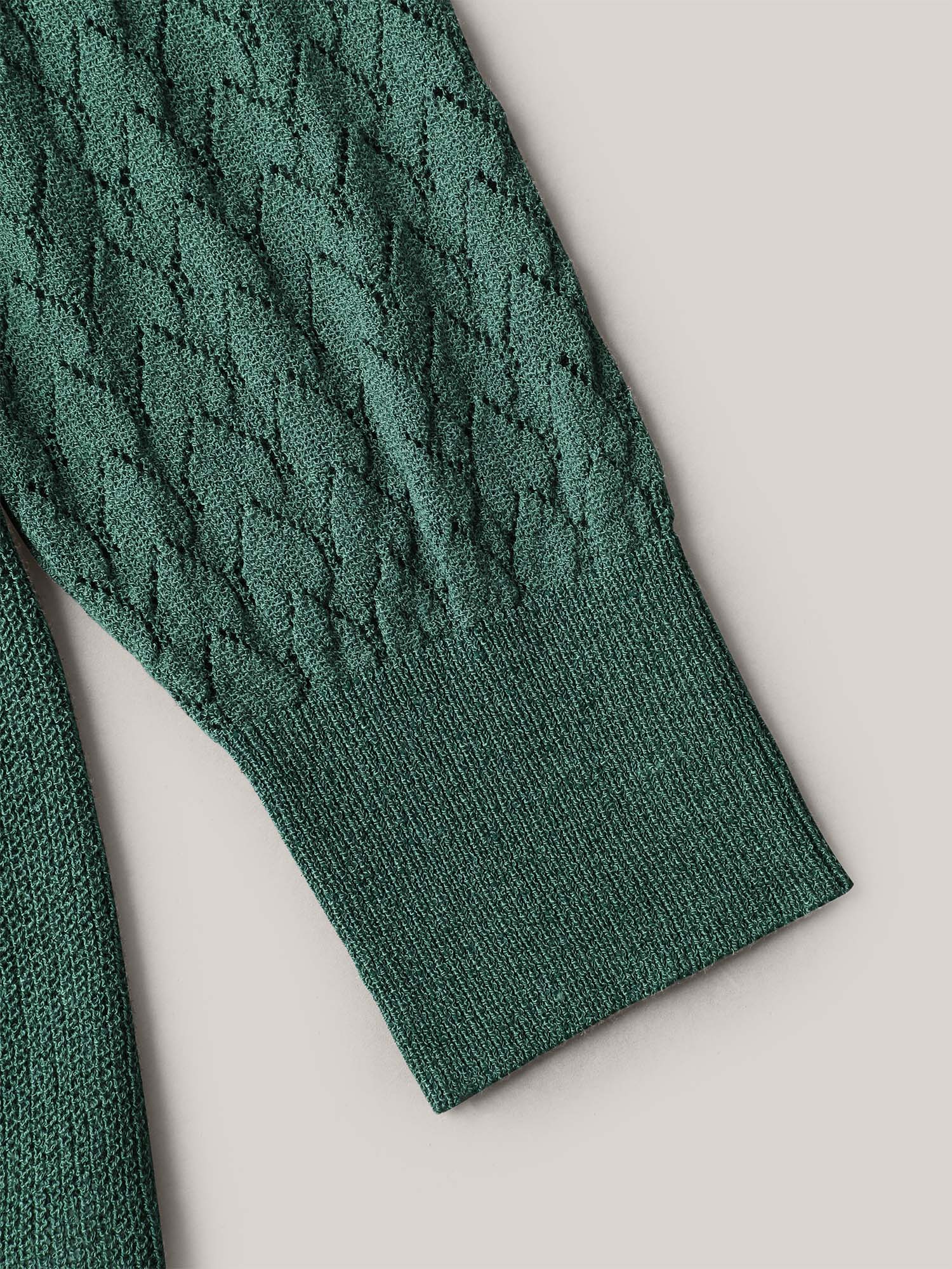 Cut-Out Textured Ribbed Hem Pullover - Image 7