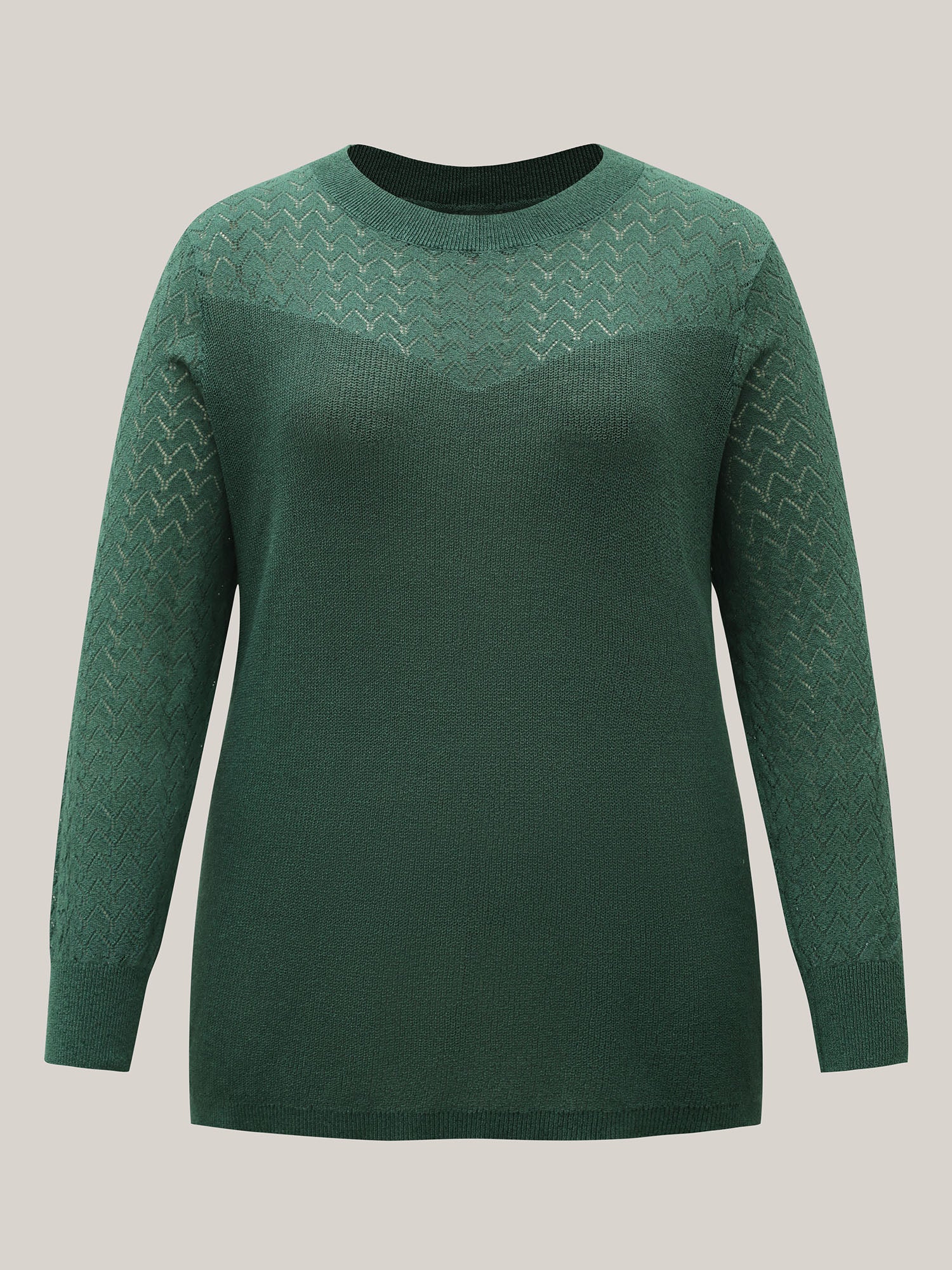 Cut-Out Textured Ribbed Hem Pullover - Image 8