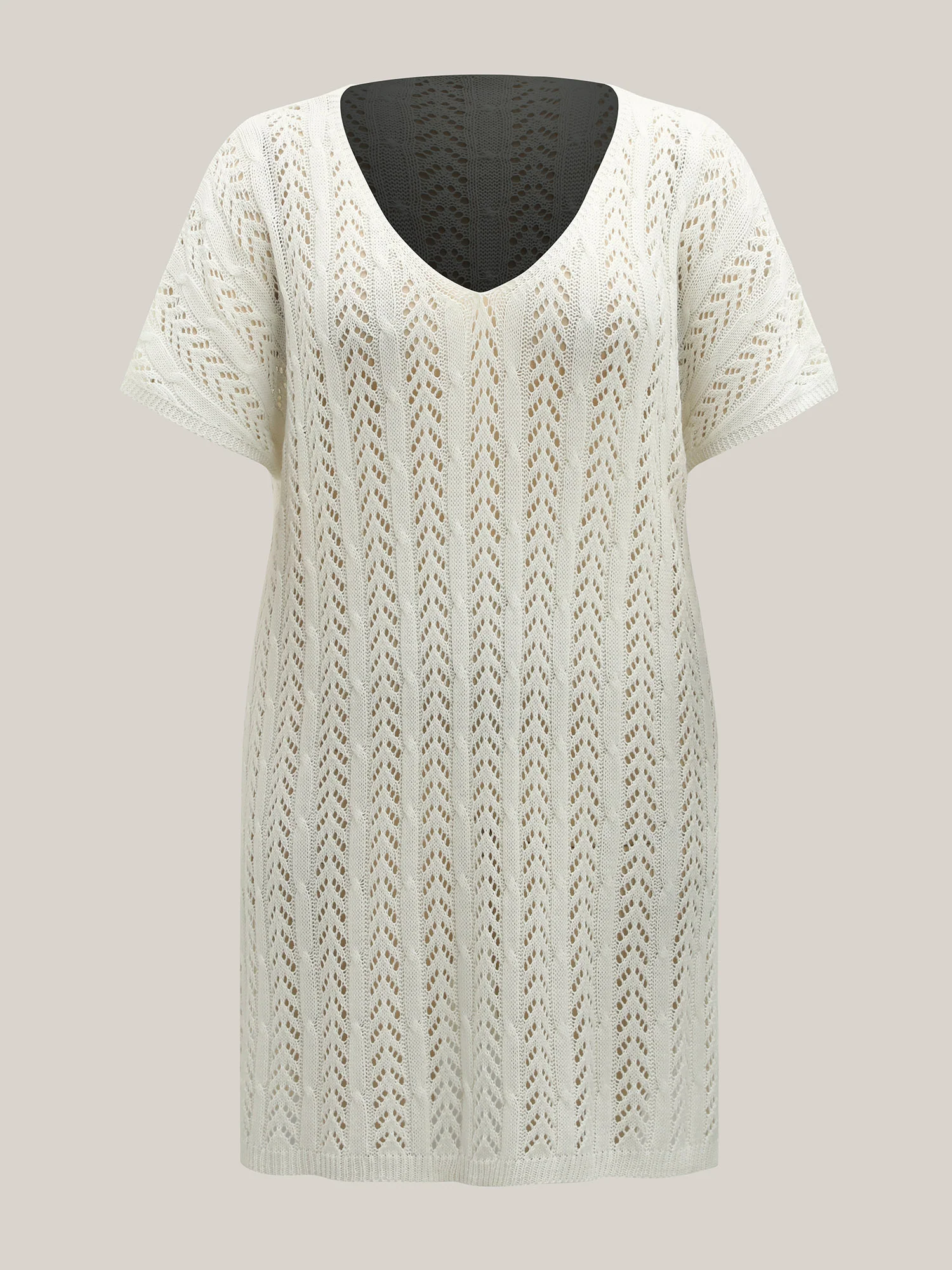 Cut Out Textured Side Slit Swim Cover-Up - Image 8