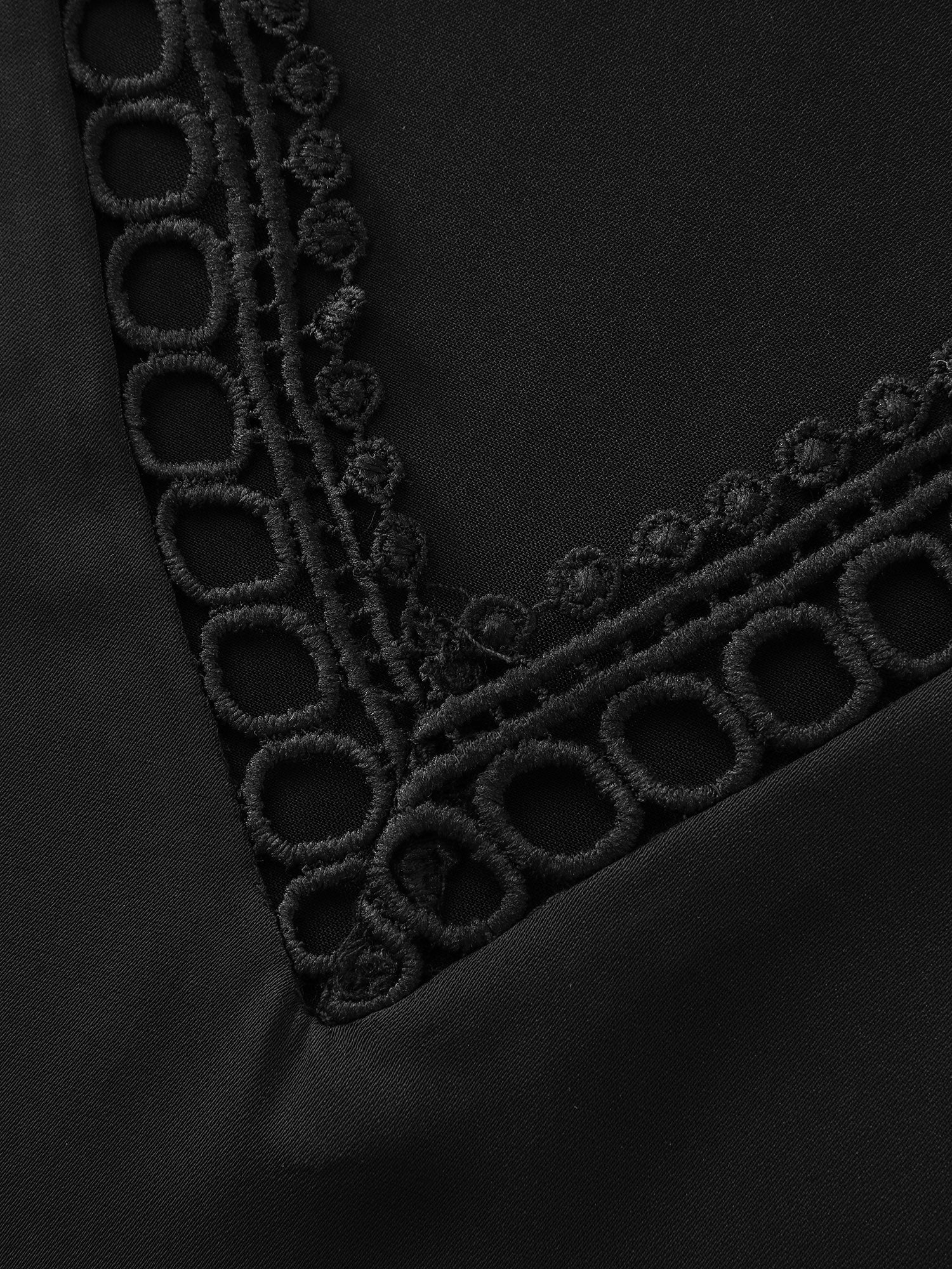 Cut-Out V-Neckline Plain Blouse - Image 5