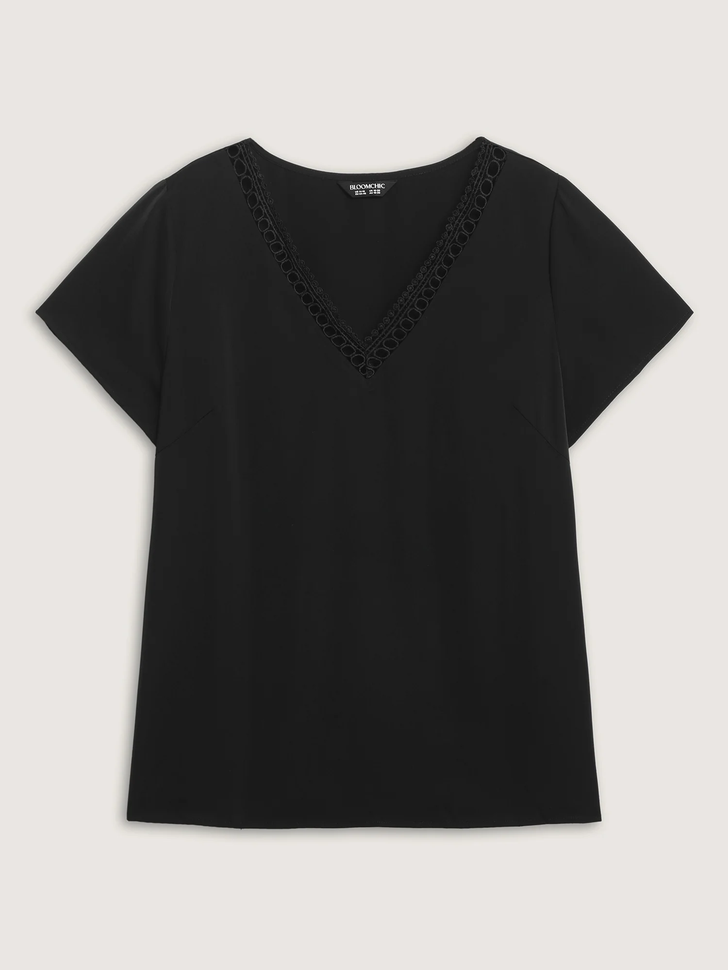 Cut-Out V-Neckline Plain Blouse - Image 6
