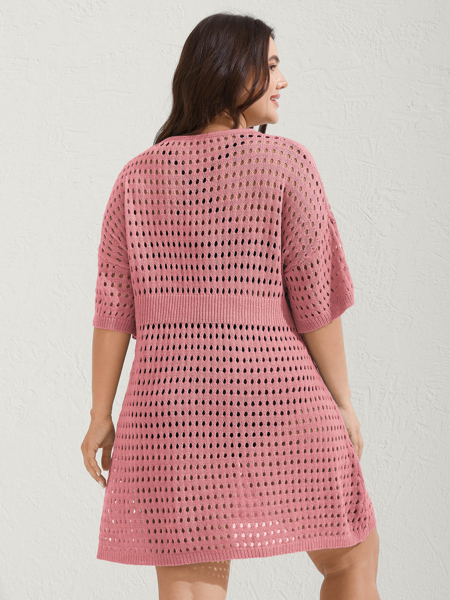 Cut-Out Waist-Cinched Button Swim Cover-Up - Image 14