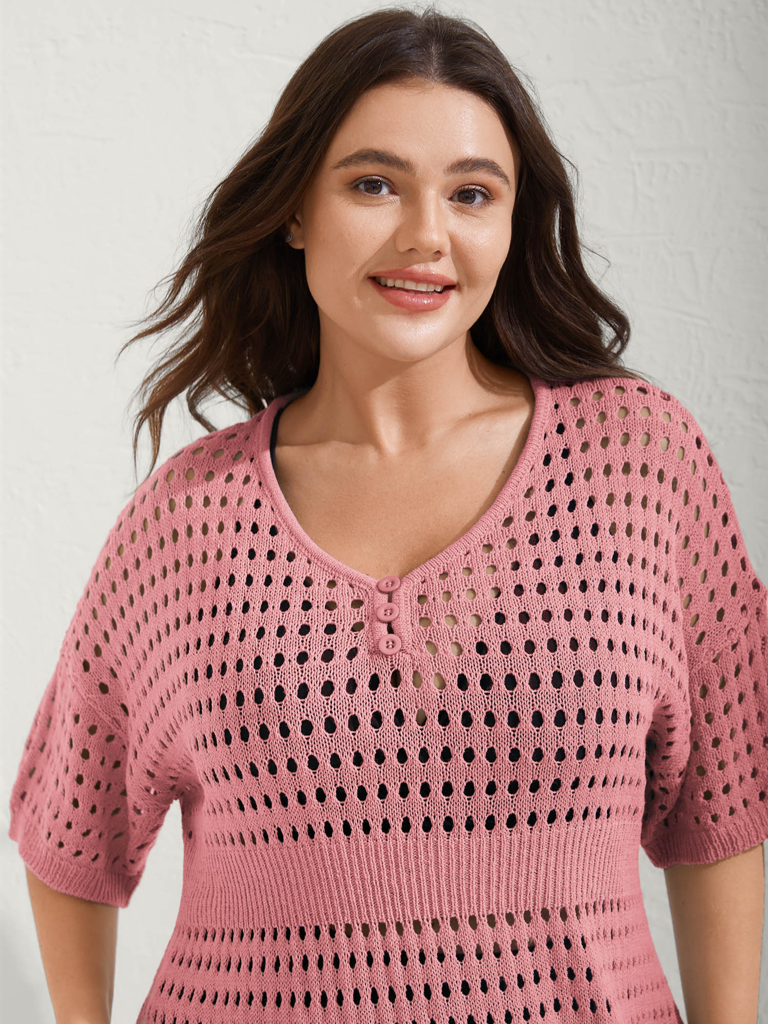Cut-Out Waist-Cinched Button Swim Cover-Up - Image 16