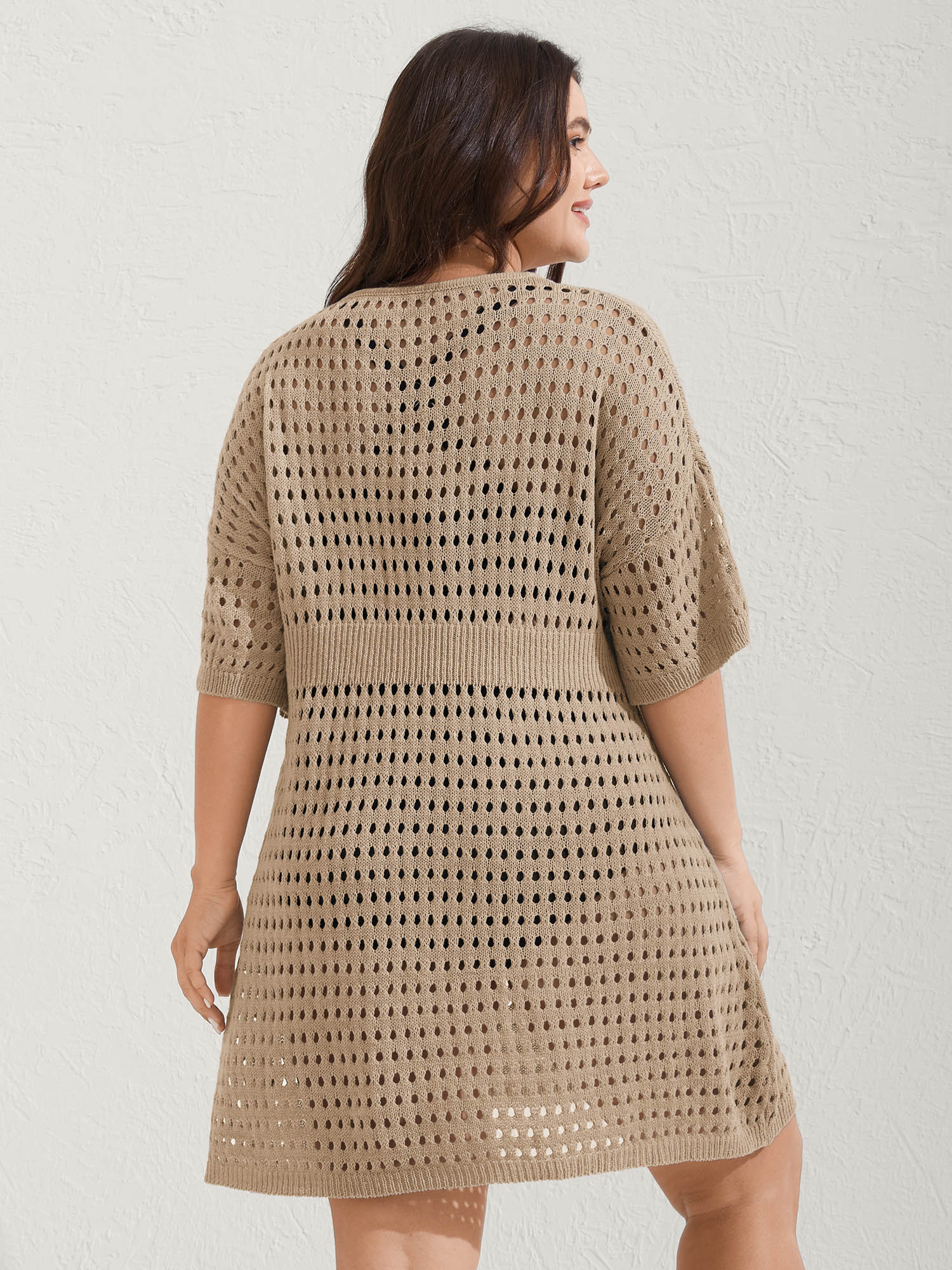 Cut-Out Waist-Cinched Button Swim Cover-Up - Image 18