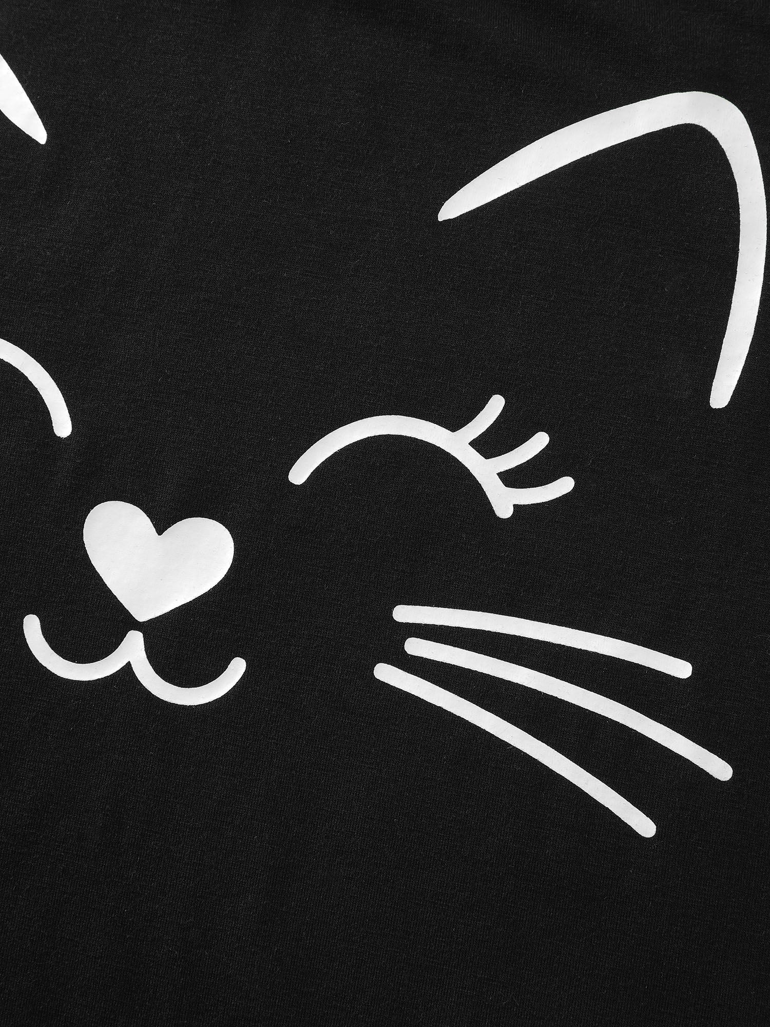 Cute Cat Polka Dots Print Sleepwear Set - Image 12