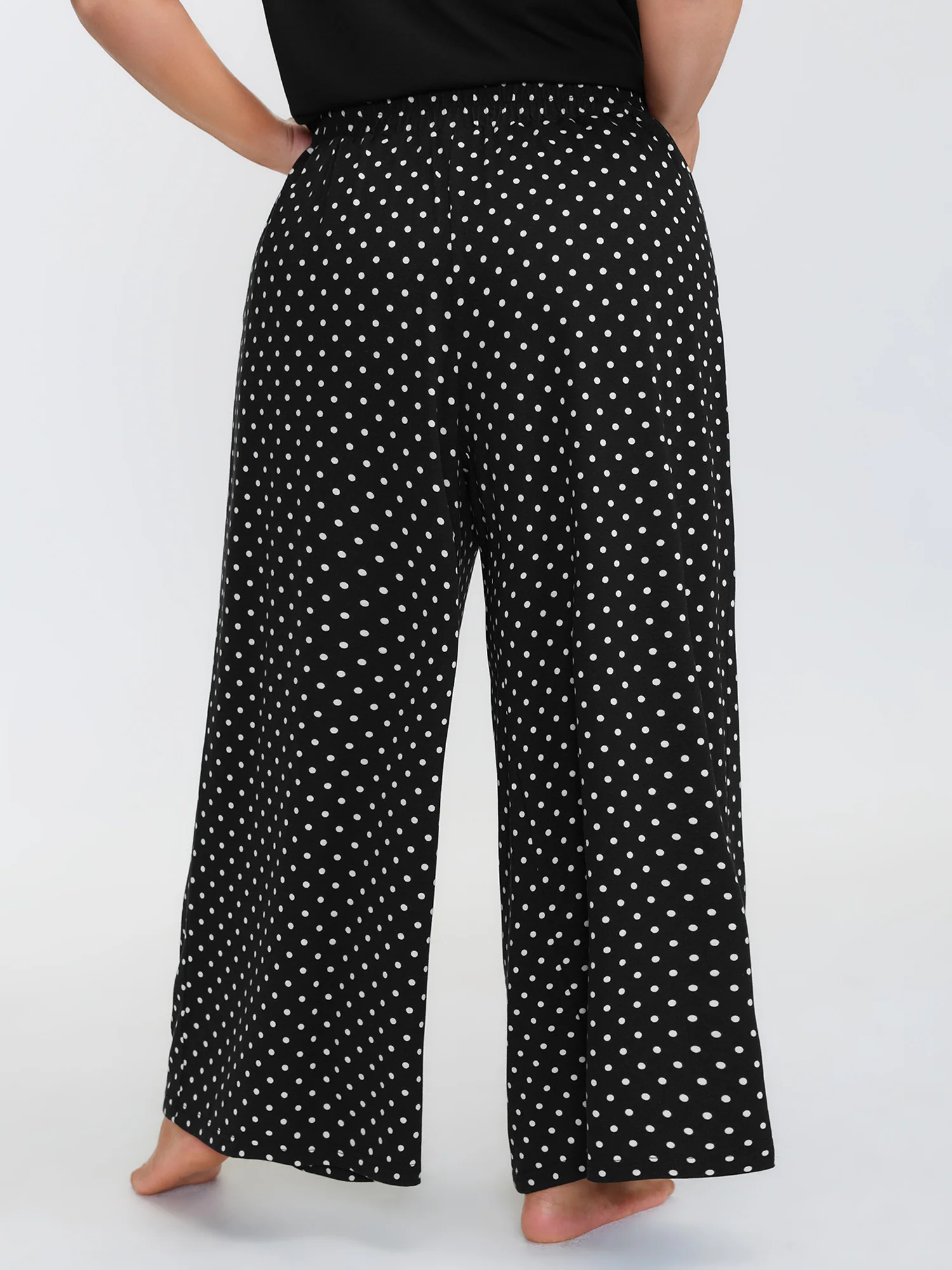 Cute Cat Polka Dots Print Sleepwear Set - Image 6