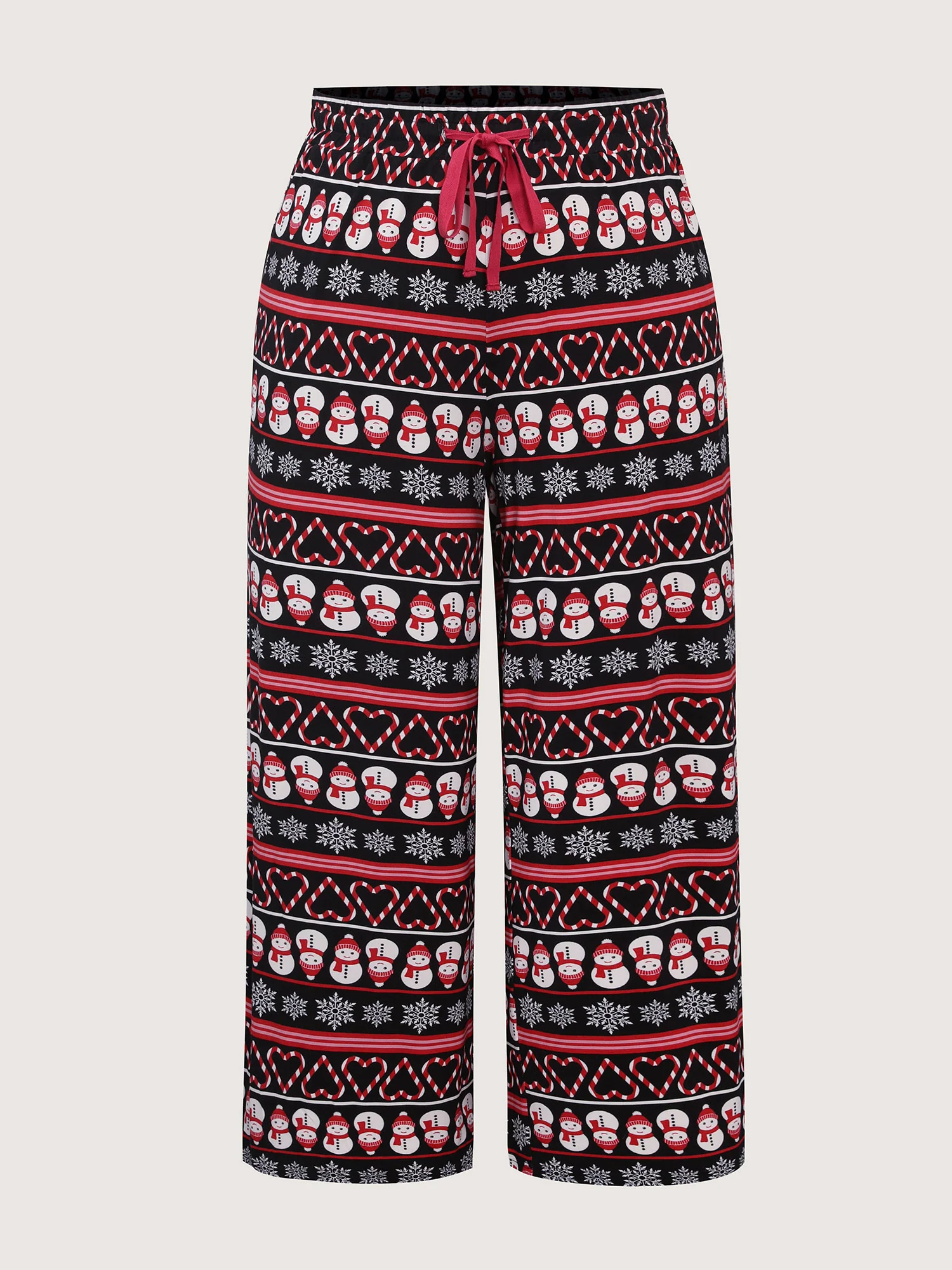 Cute Snowman Pattern Drawstring Lounge Bottoms - Image 6