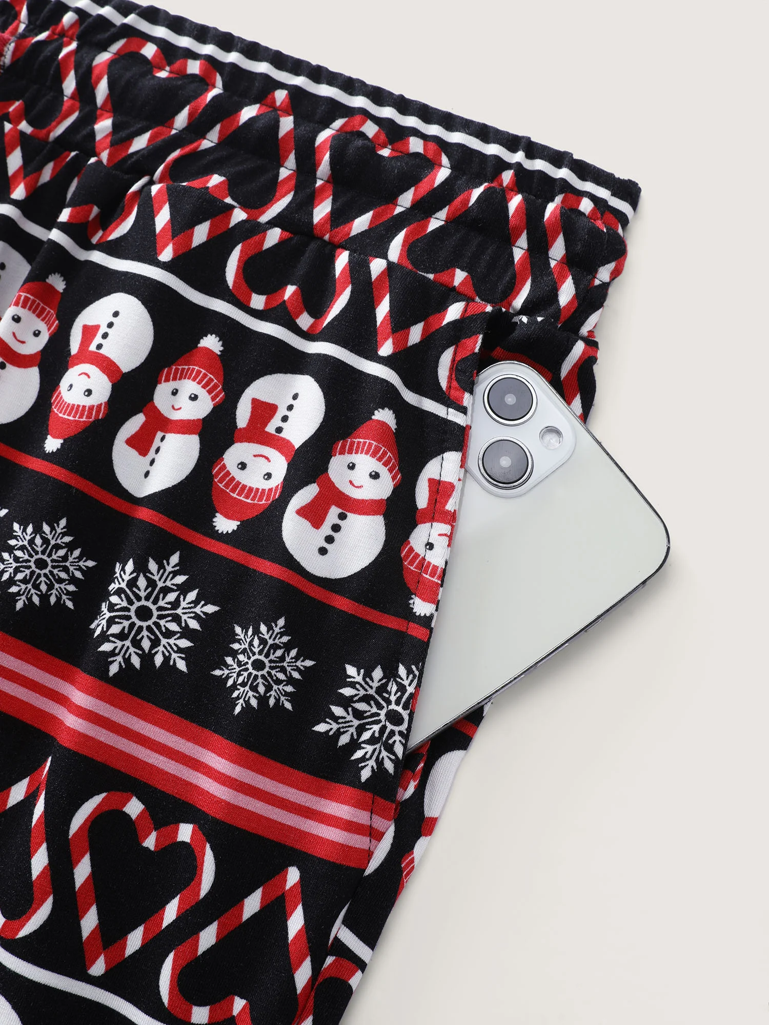 Cute Snowman Pattern Drawstring Lounge Bottoms - Image 7