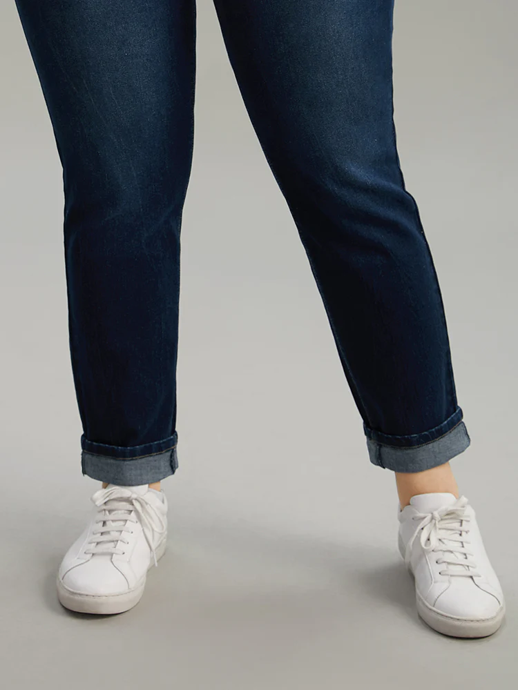 Cutoff Roll Hem Full Length Jeans - Image 8