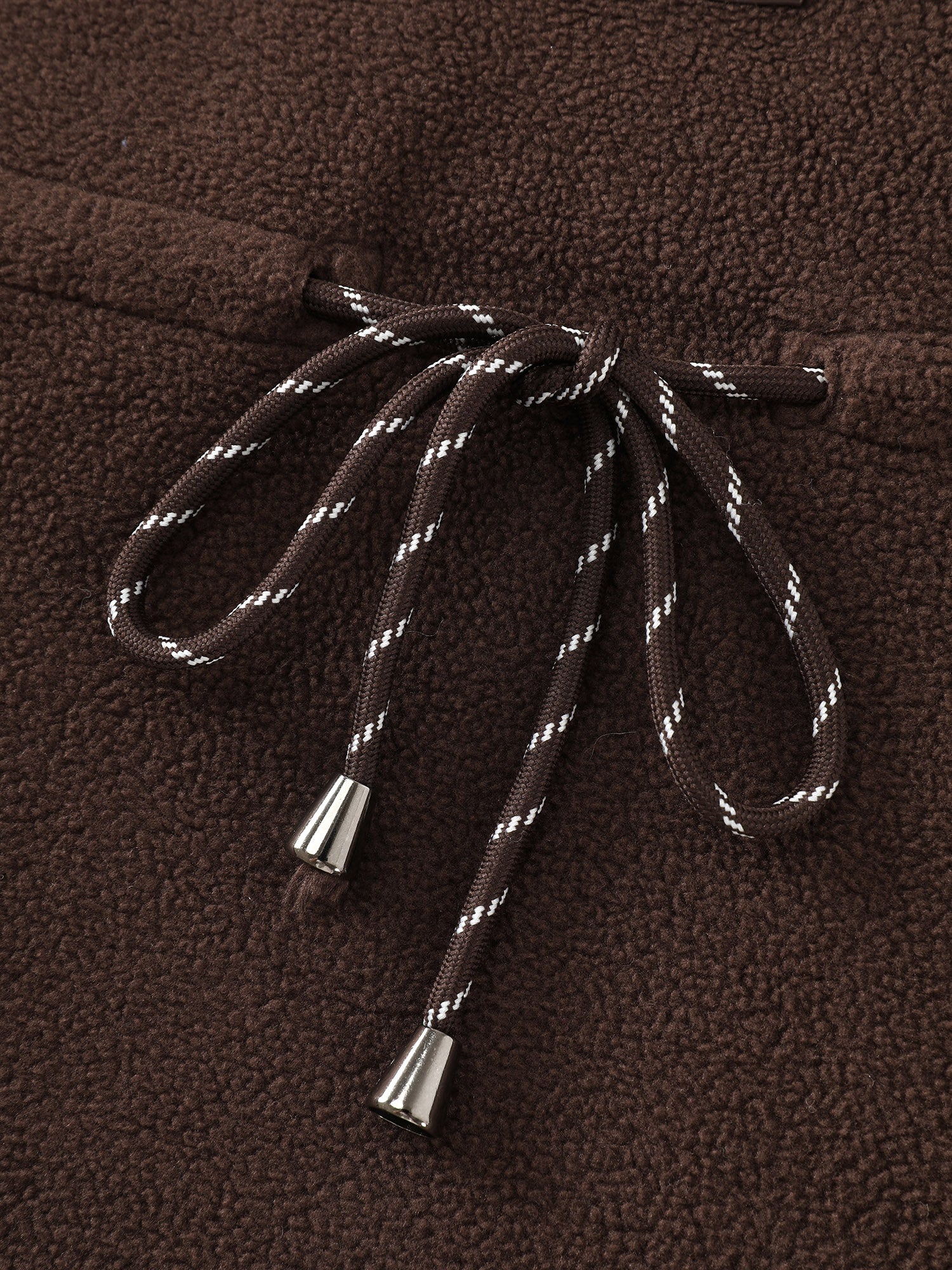 Dacron Drawstring Waist Zipper Sweatshirt - Image 5