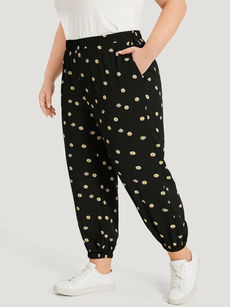 Daisy Floral Slant Pocket Ankle Pants - Image 2