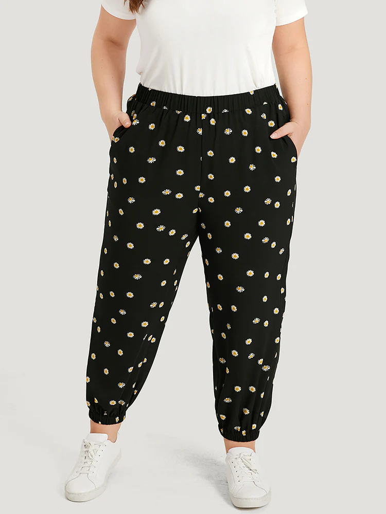 Daisy Floral Slant Pocket Ankle Pants - Image 3