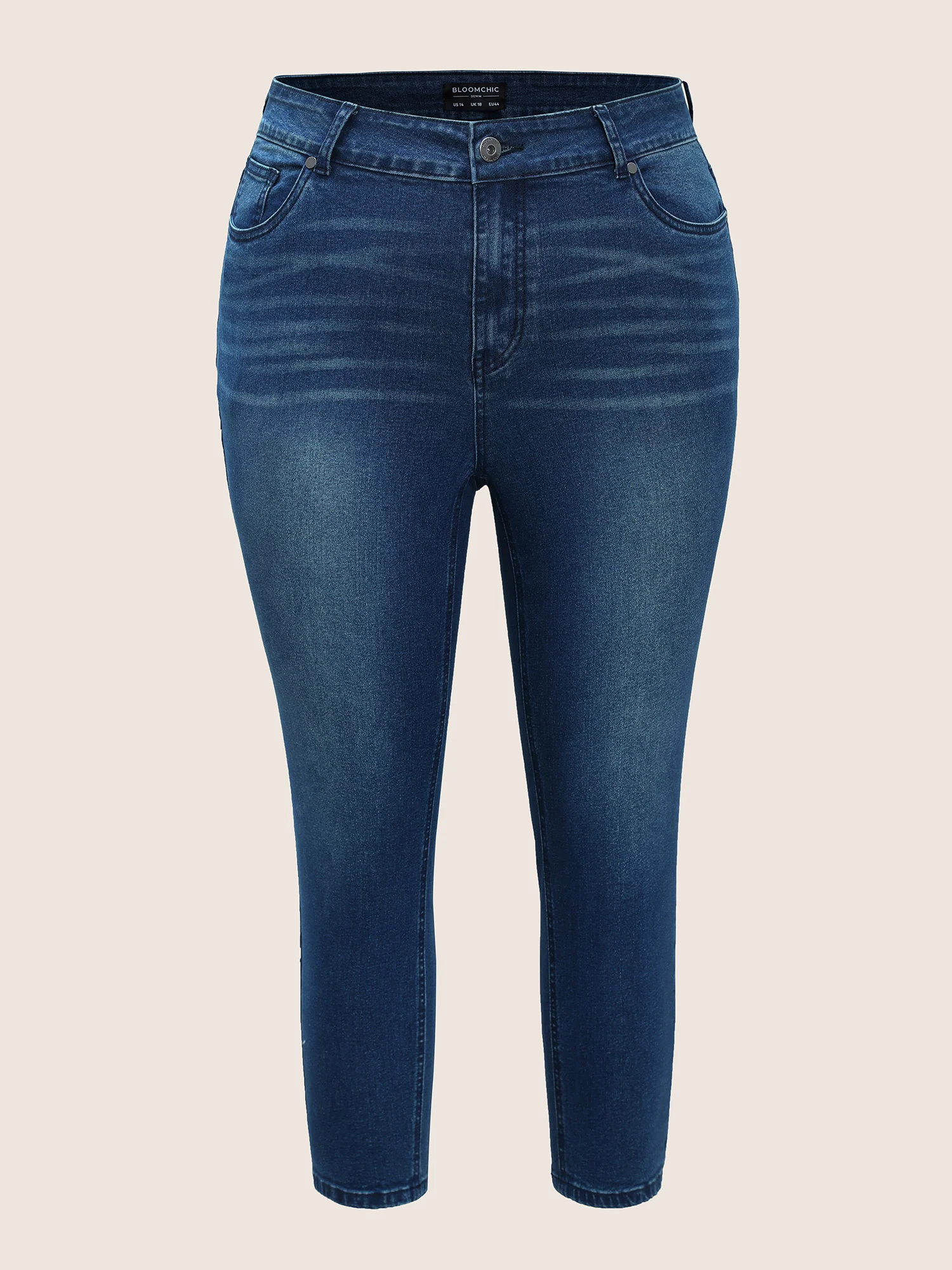Dark Wash Pocket Slim Cropped Jeans - Image 7