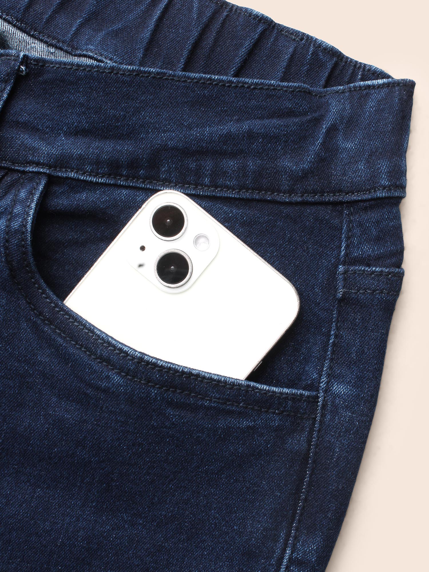 Dark Wash Seam Detail Wide Leg Jeans - Image 6