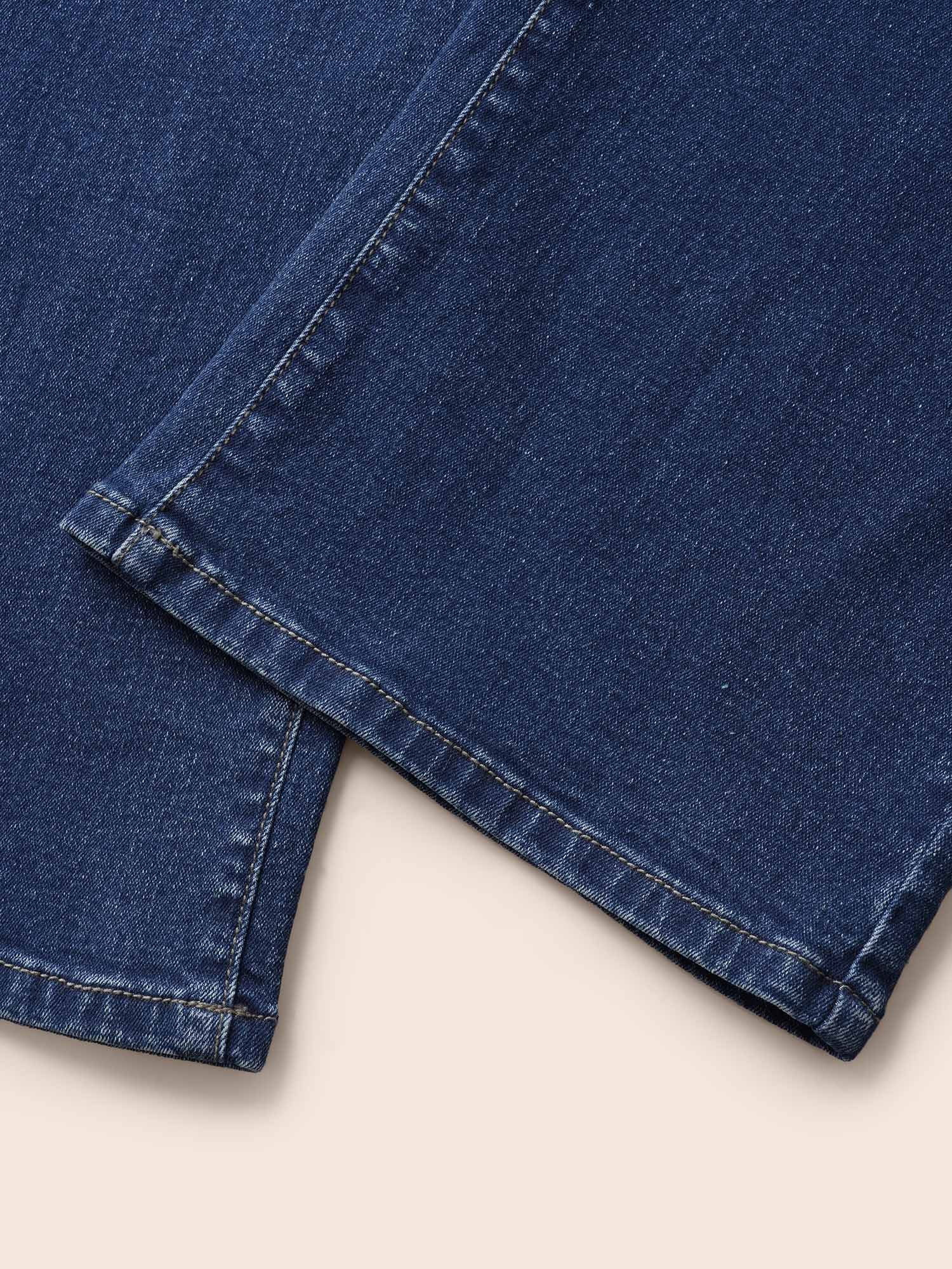 Dark Wash Slanted Pocket Straight Leg Jeans - Image 6