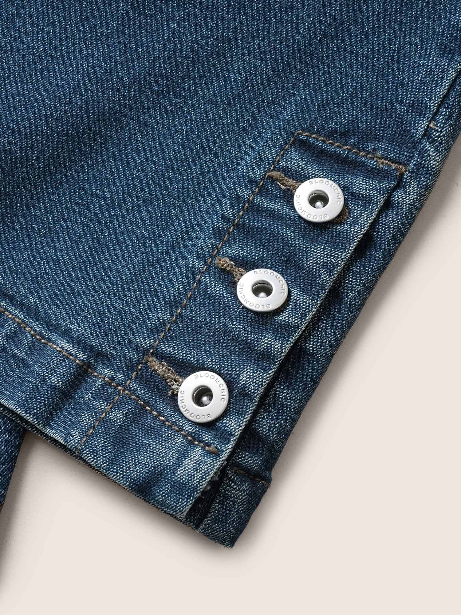 Dark Wash Slit Hem Pull On Jegging Jeans - Image 7